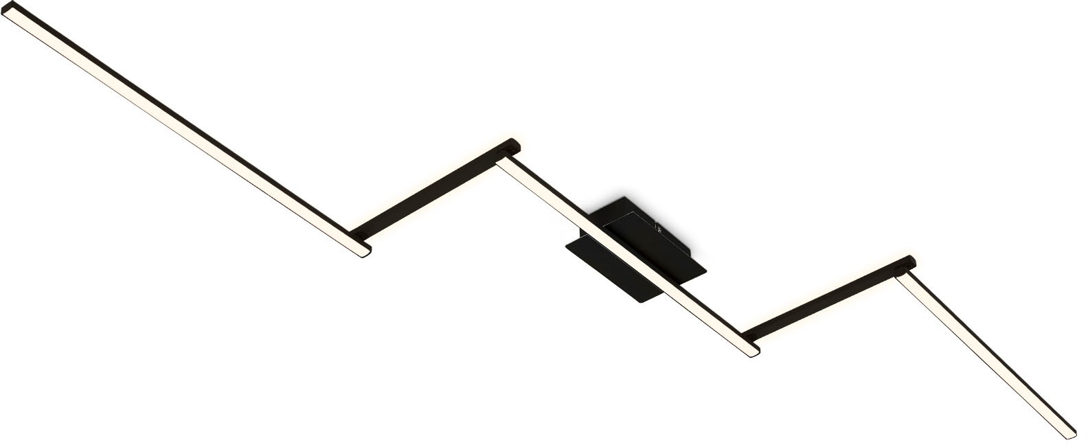 Briloner Leuchten LED Deckenleuchte »3501015 STAFF«, Leuchtmittel LED-Board | LED fest integriert, Deckenlampe, 227,2x12x5cm, Schwarz, 24W, Wohnzimmer, Schlafzimmer