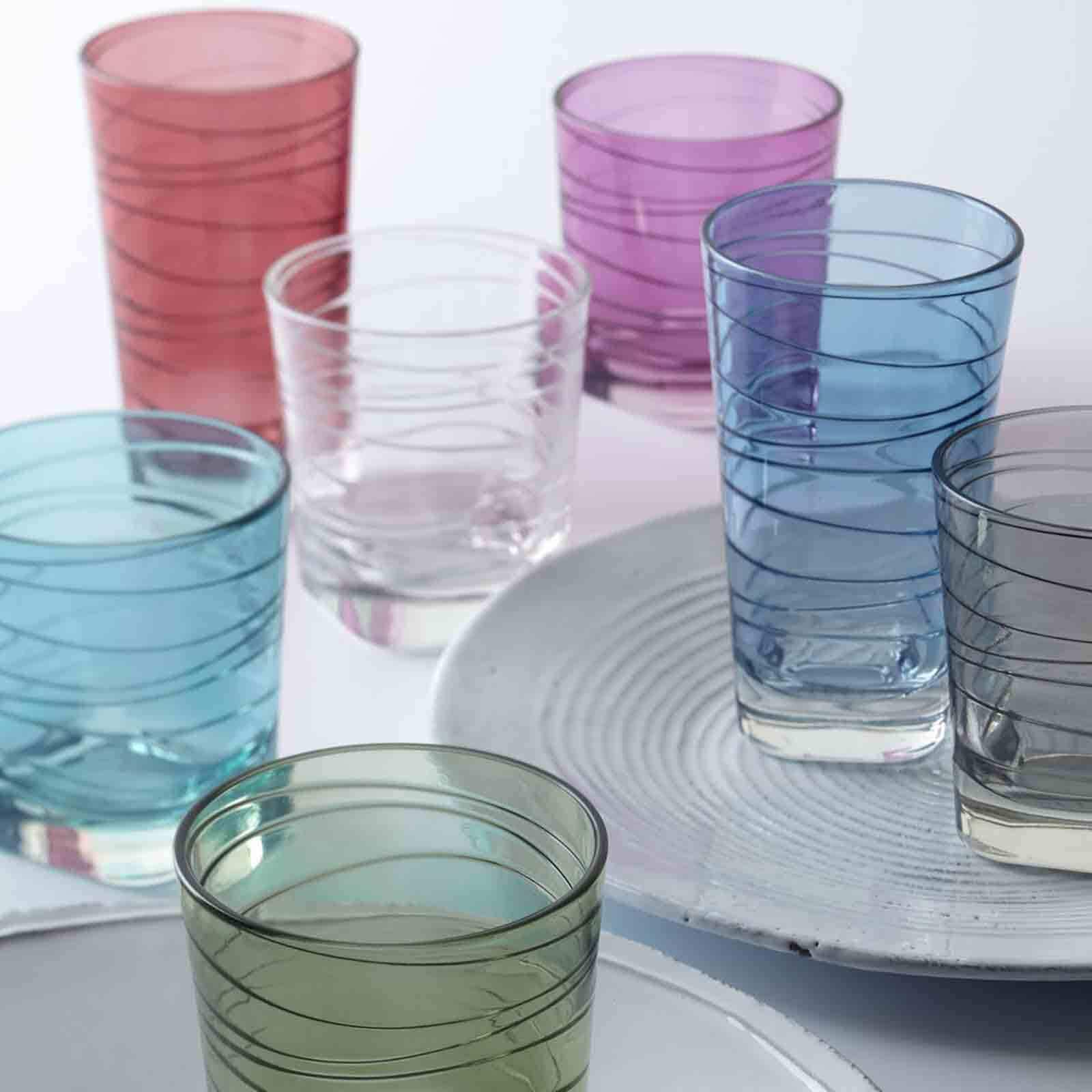 LEONARDO Glas »Trinkgläser Vario 12er Set bunt« Ideal für den Alltag, spülmaschinengeeignet,