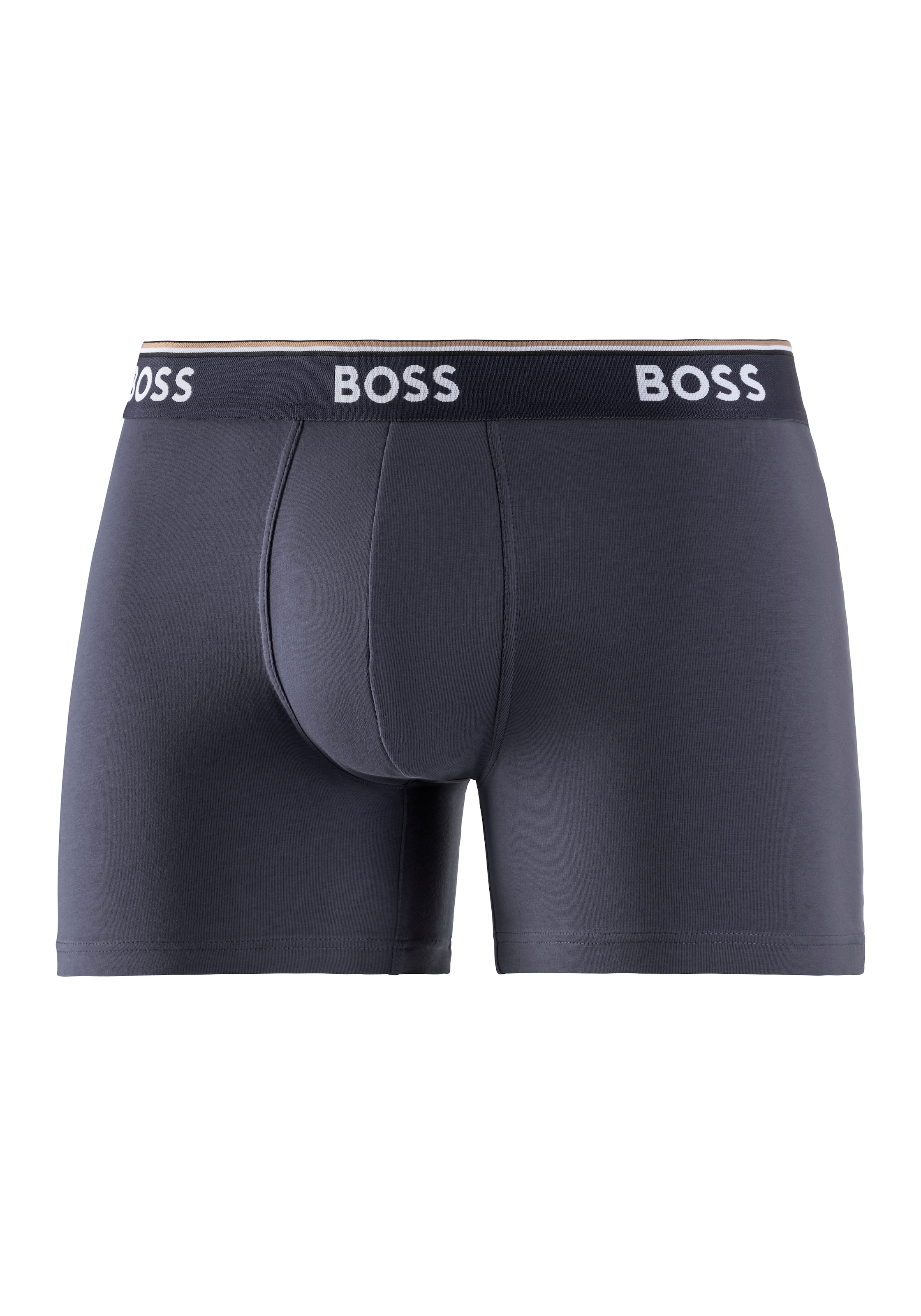 BOSS Langer Boxer »Brief 3 PACK«, mit farblich passendem Webbund