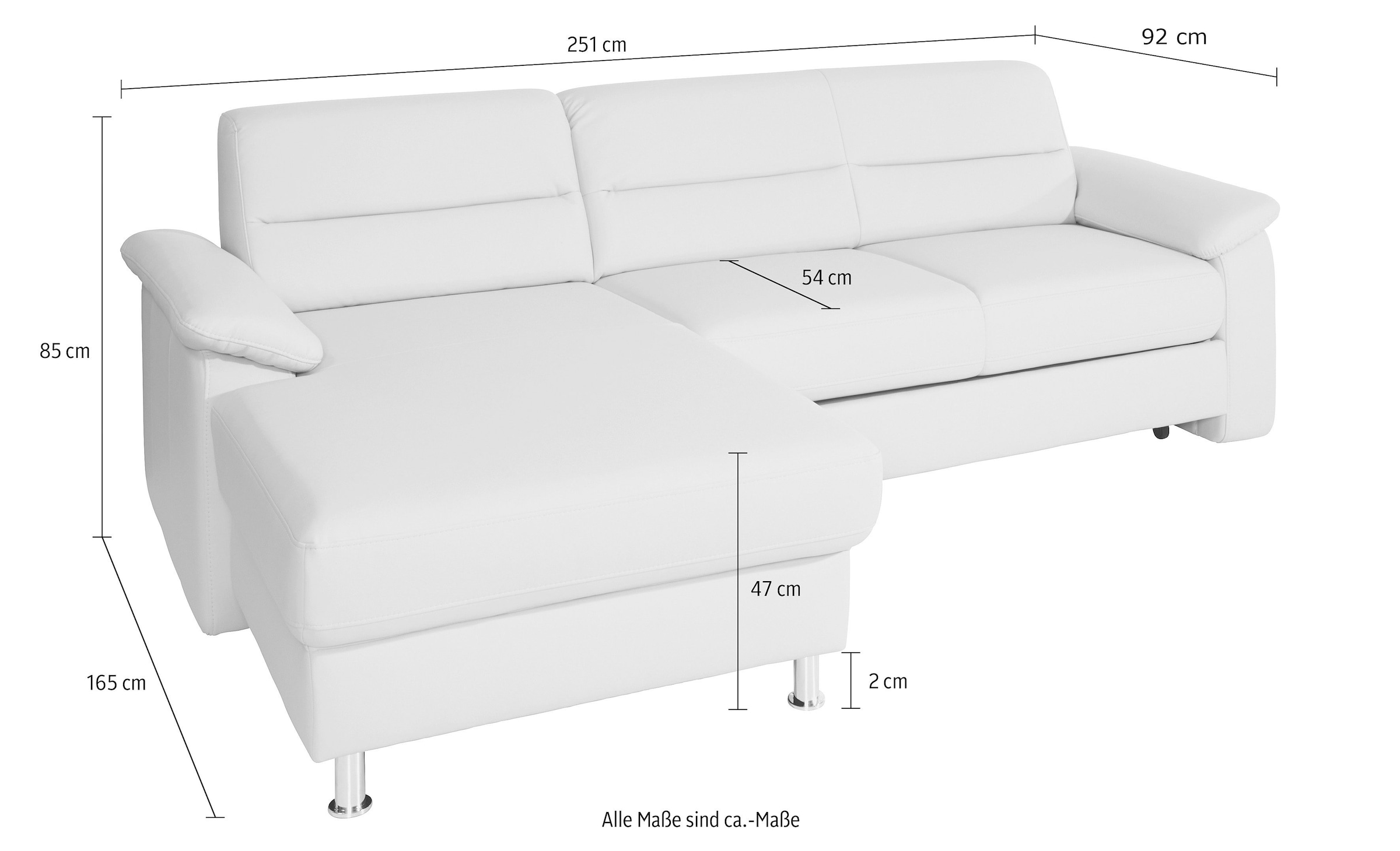 sit&more Ecksofa »Ascara L-Form«, inklusive Boxspring/Federkern-Polsterung, wahlweise mit Bettfunktion