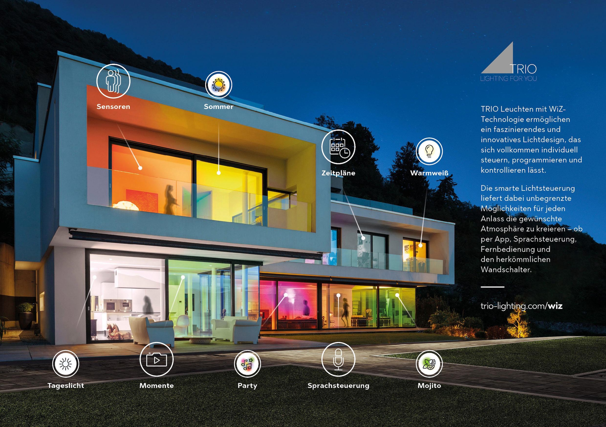 1 | 3 kaufen TRIO Jahren für flammig-flammig, online moderne XXL Garantie eine »DIAMO«, mit Leuchten Mit LED Deckenleuchte Lösung Home WiZ- Technologie Smart