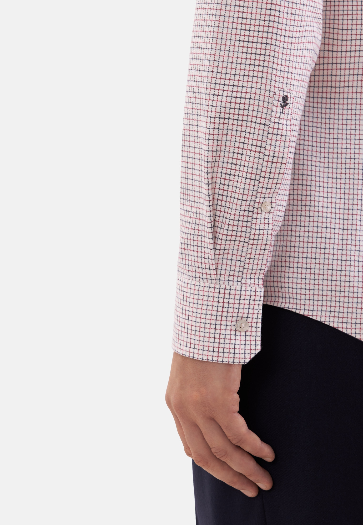 seidensticker Flanellhemd »Schwarze Rose« Slim 1/1 Button-Down-Kragen Karo