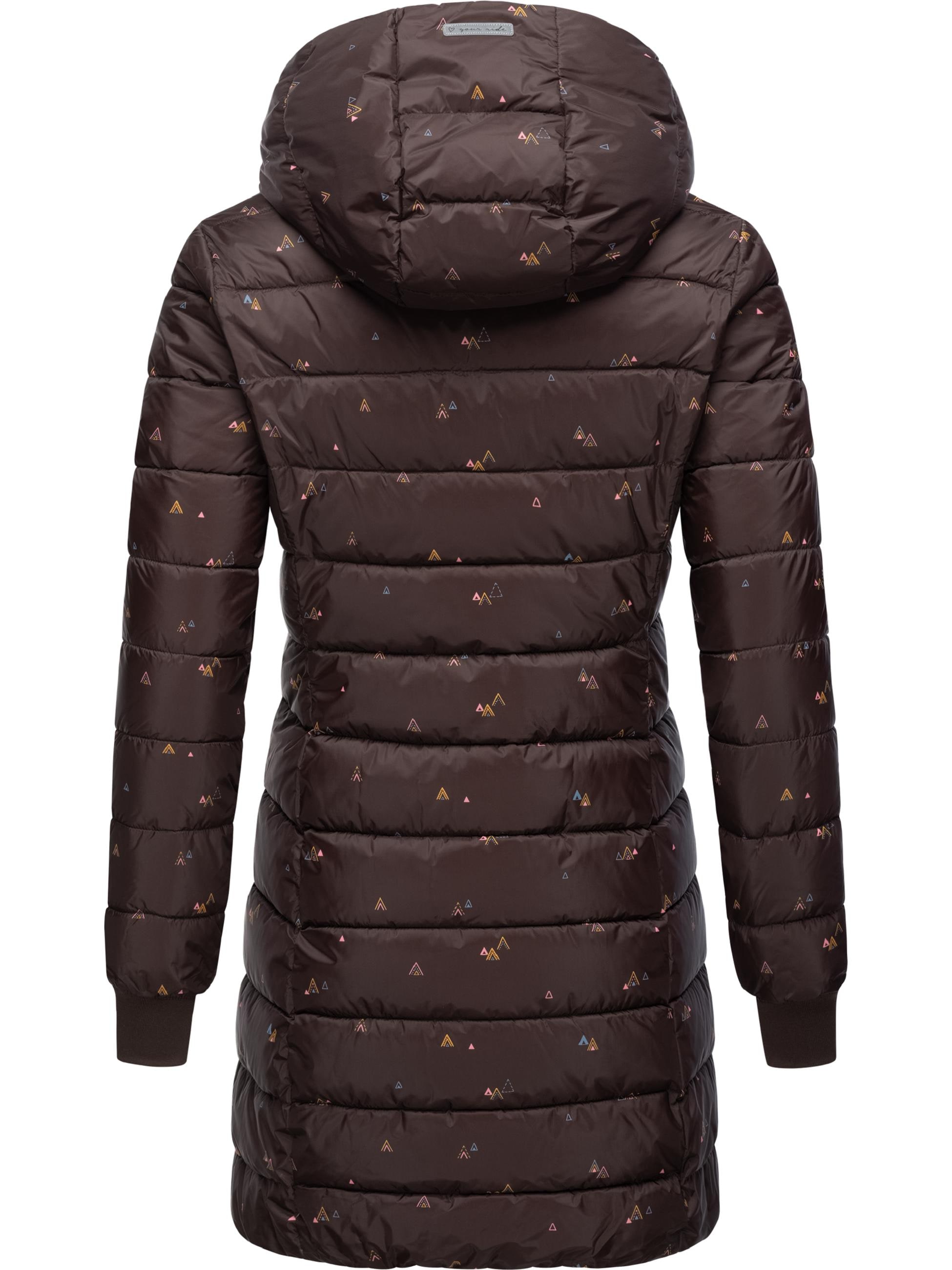 Ragwear Steppjacke »Steppjacke Tiasa Long«, mit Kapuze, Gemusterte Winterjacke mit Kapuze