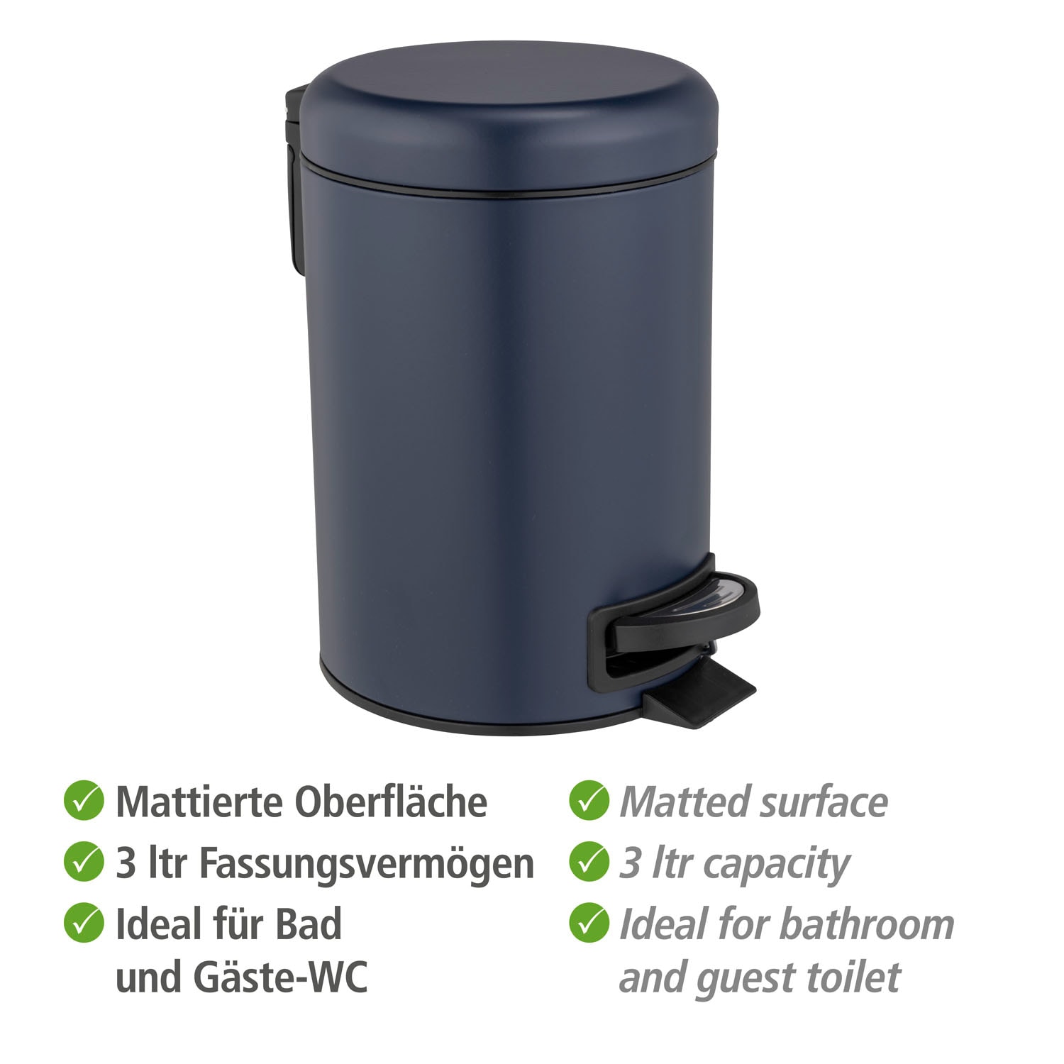WENKO Kosmetikeimer »Leman«, dunkelblau, 3 Liter