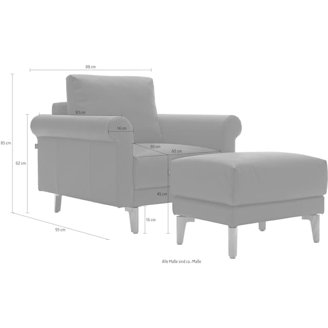 hülsta sofa Sessel »hs.450«, modern Landhaus, Breite 88 cm, Fuß Nussbaum  auf Raten kaufen