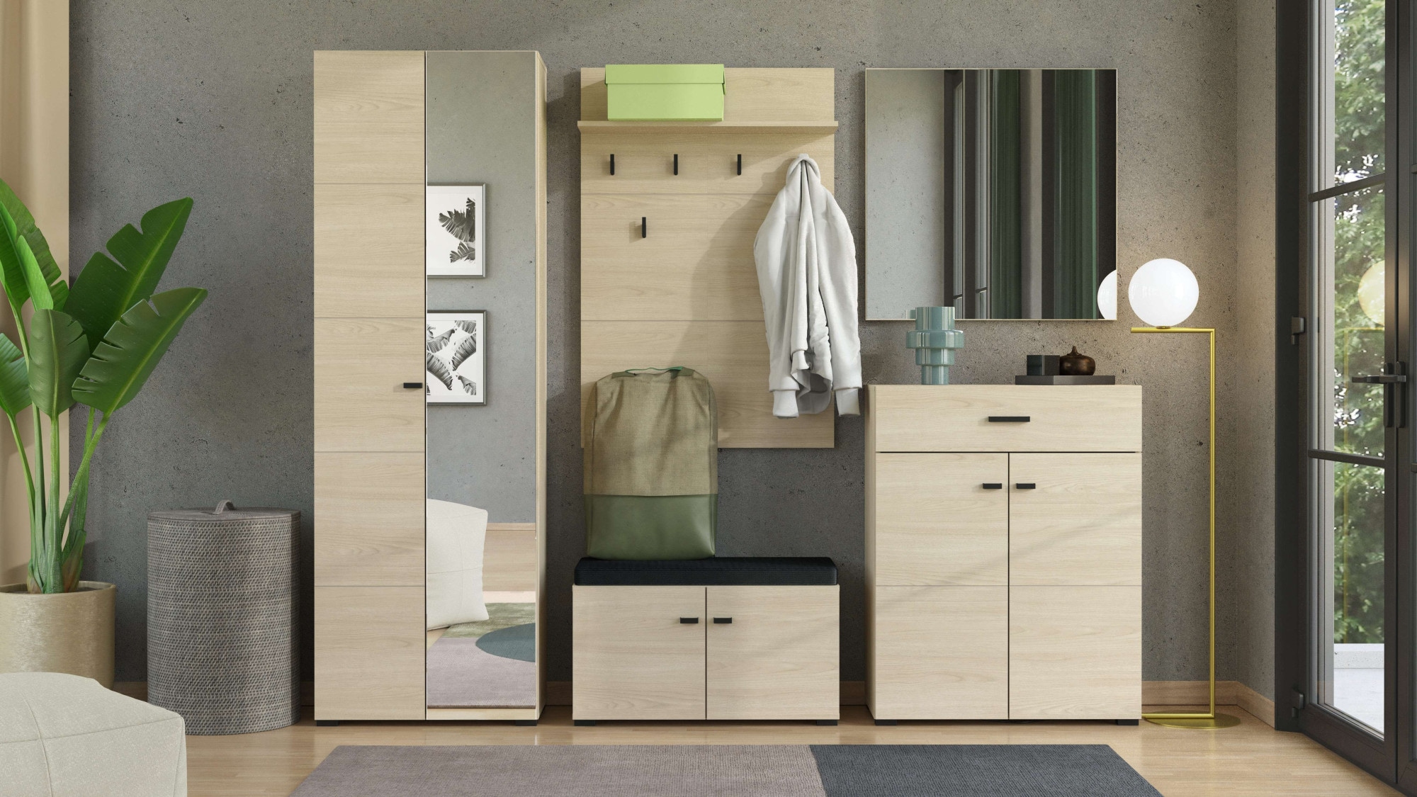 Home affaire Schuhbank »Rathlin, Schuhschrank, Schuhregal, Schuhtruhe, Schuhkommode, Sitzbank« mit abnehmbarem Sitzkissen, zwei Türen (dahinter zwei Fächer)