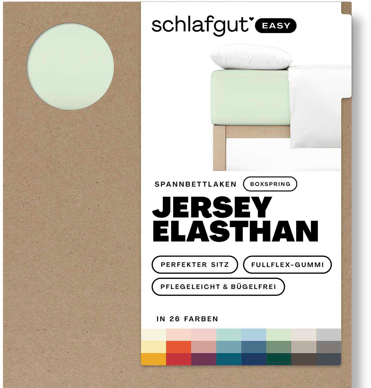 Spannbettlaken »EASY Jersey Elasthan Boxspring«, MADE IN GREEN by OEKO-TEX®