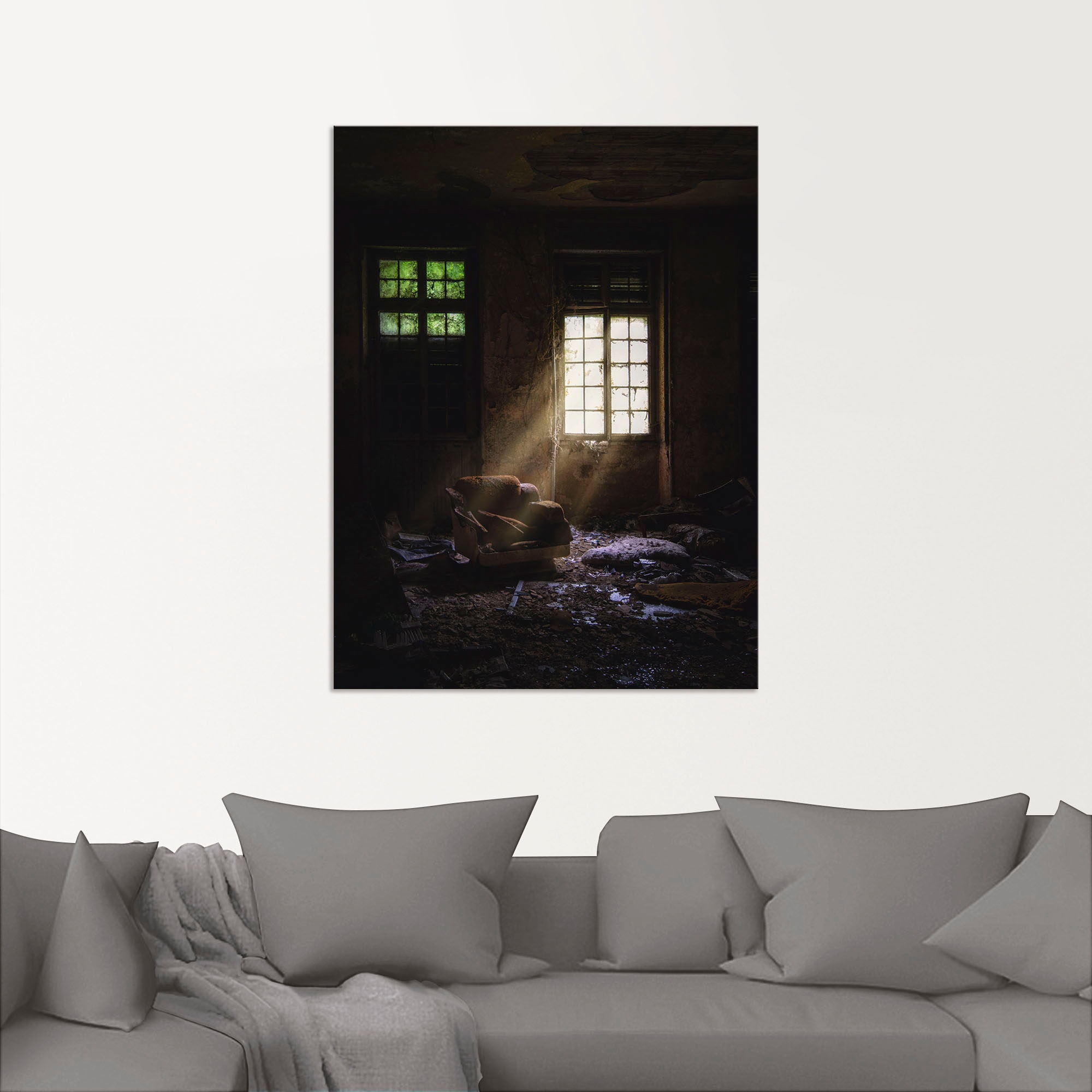 Artland Wandbild »Lost Place Sessel«, Fenster in Türen, & als versch. St.), (1 bestellen Größen bequem oder Wandaufkleber Fensterplatz Alubild, Poster Leinwandbild