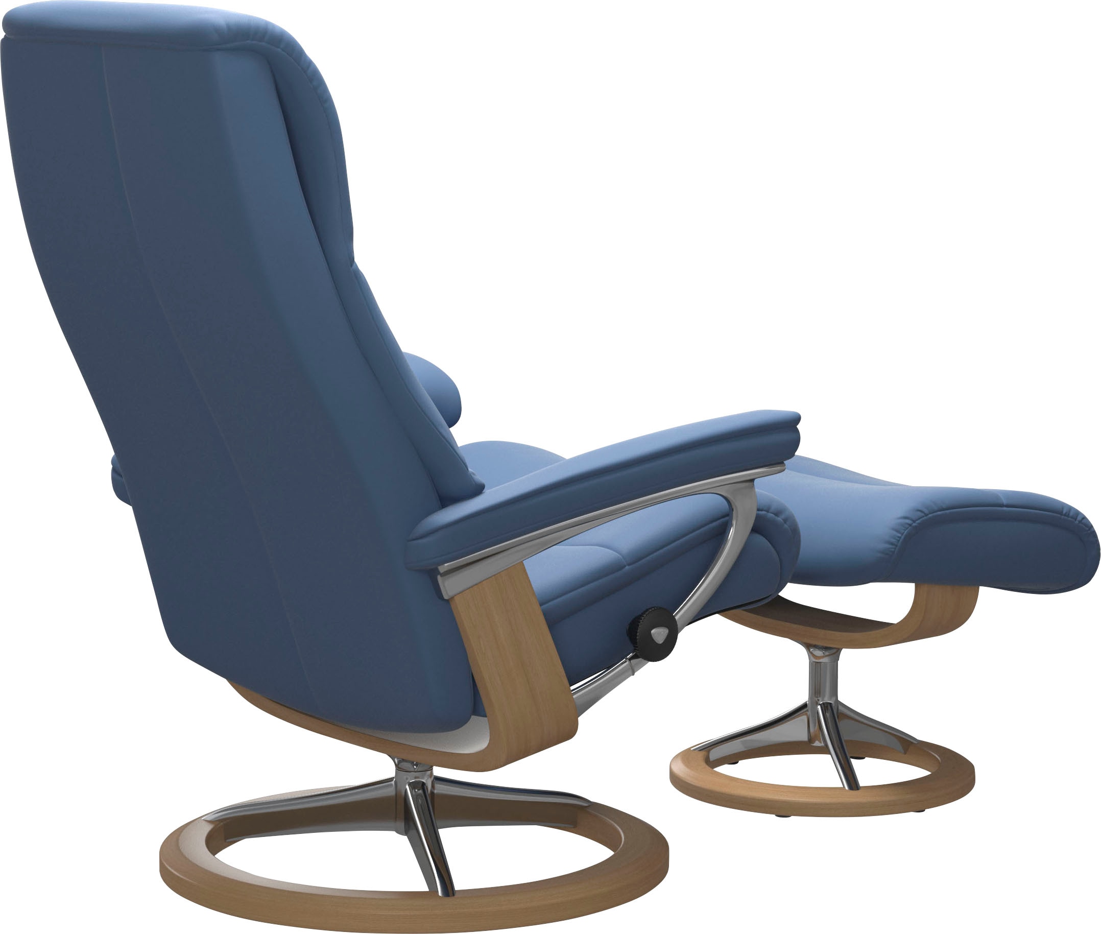 Stressless® Relaxsessel »View«, (Set, Relaxsessel mit Hocker), mit Signature Base, Größe M,Gestell Eiche