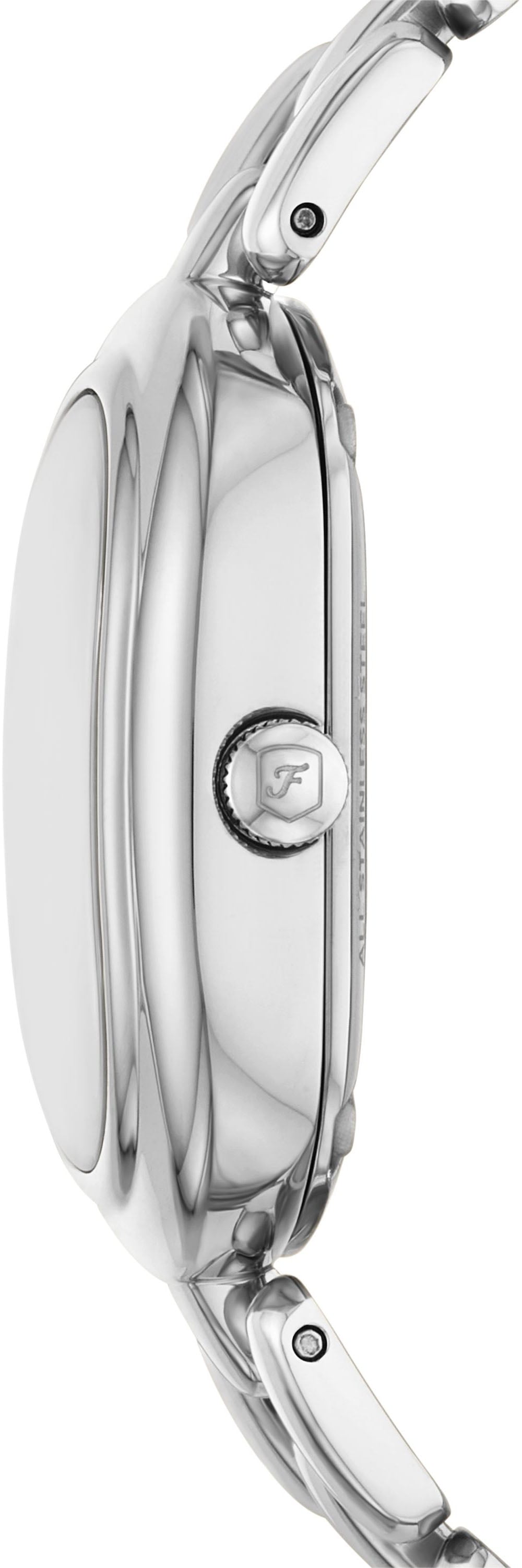 Fossil Quarzuhr »SLOAN«, Armbanduhr, Damenuhr, Edelstahlarmband, analog, Glasstein