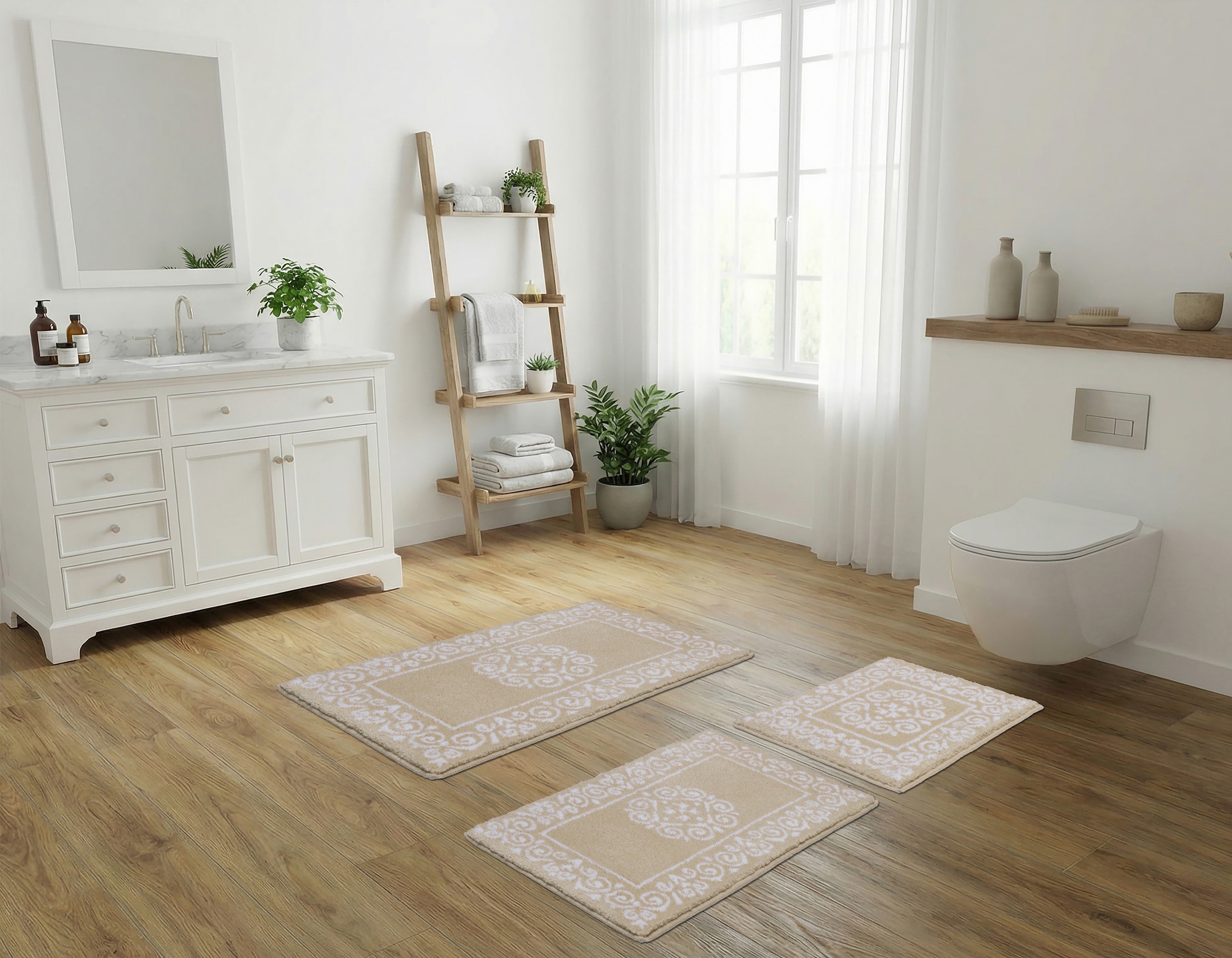 OTTO home Badematte »Dafna, Badteppich, Badvorleger, Badezimmer Teppich« Höhe 12 mm rutschhemmend beschichtet fußbodenheizungsgeeignet | schnell trocknend Orient-Optik, Vintage Design