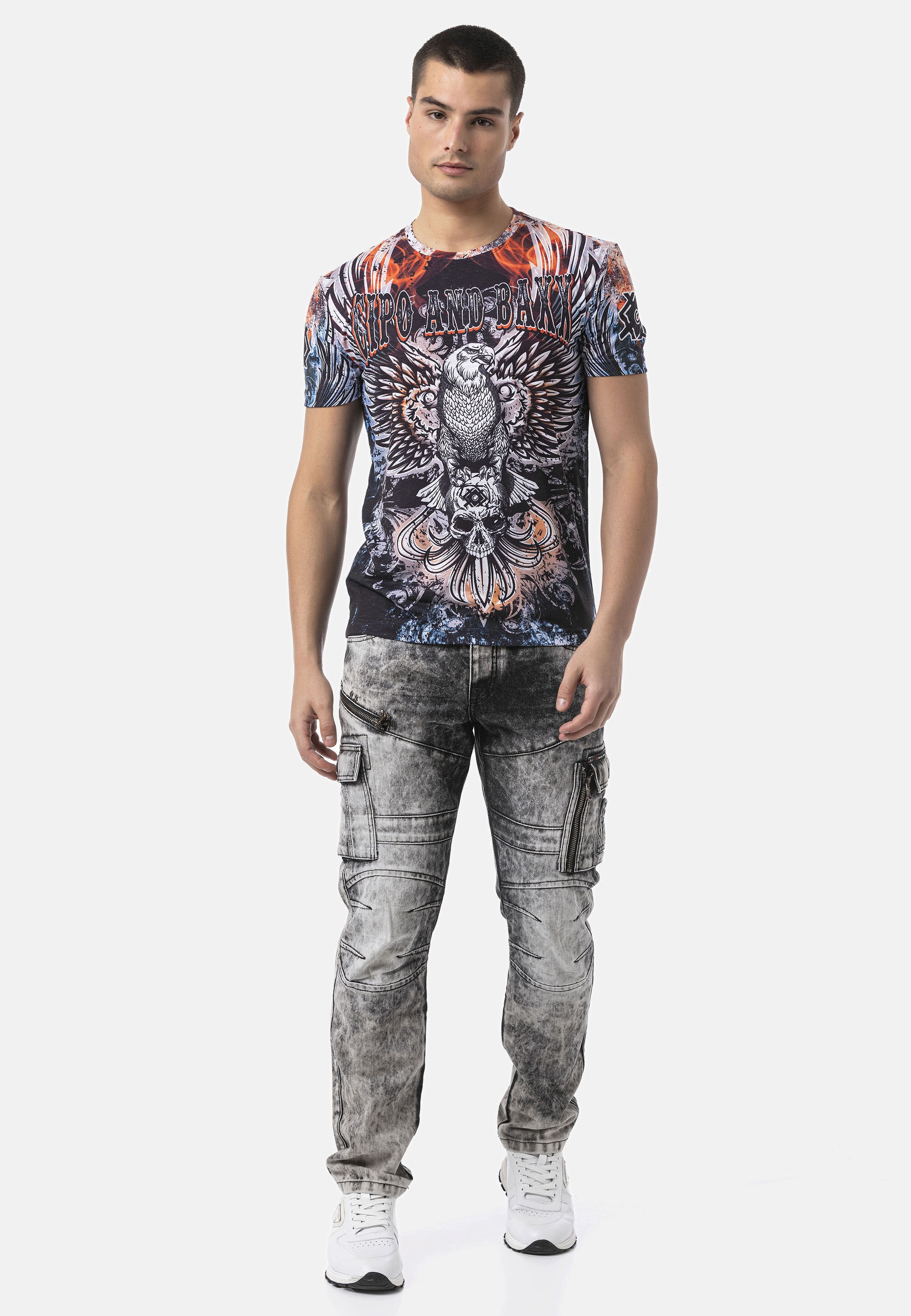 Cipo & Baxx T-Shirt »CT818« sportliche Freizeit-Looks
