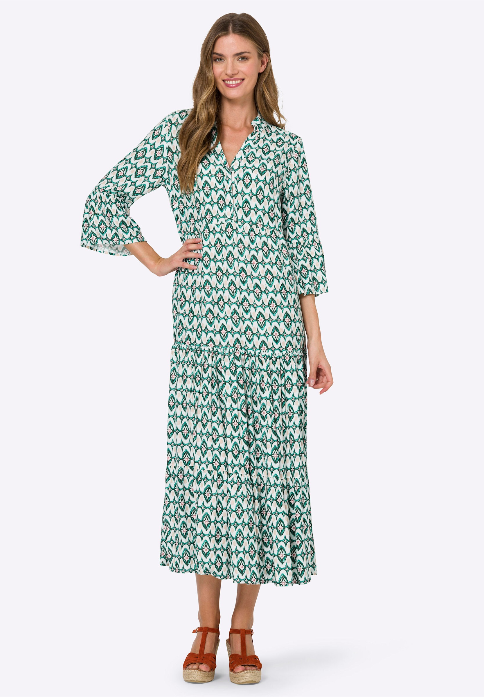 heine Sommerkleid »Druck-Kleid Maxikleid aus Viskose« Ohne Taschen