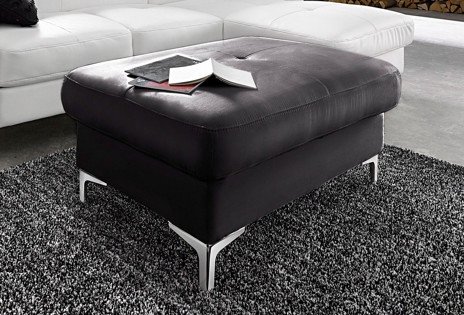 COTTA Polstergarnitur »Sammy L-Form«, (Set), Set bestehend aus: Ecksofa mit Kopfteilverstellung & Hocker