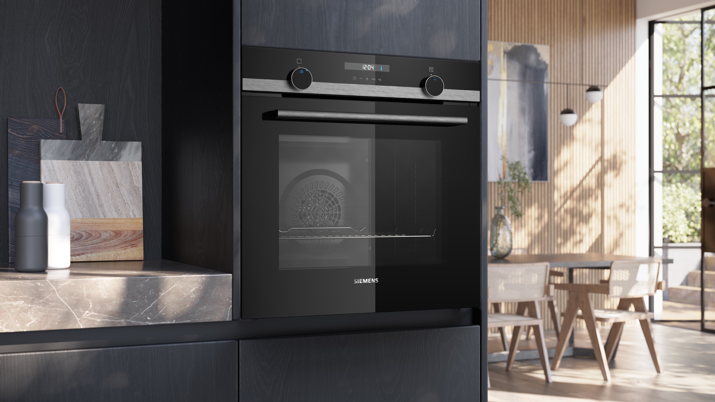 SIEMENS Einbaubackofen iQ500 »HB517GBS3« mit Teleskopauszug nachrüstbar mit Hydrolyse 3D Heißluft Funktion für eine gleichmäßige Hitzeverteilung