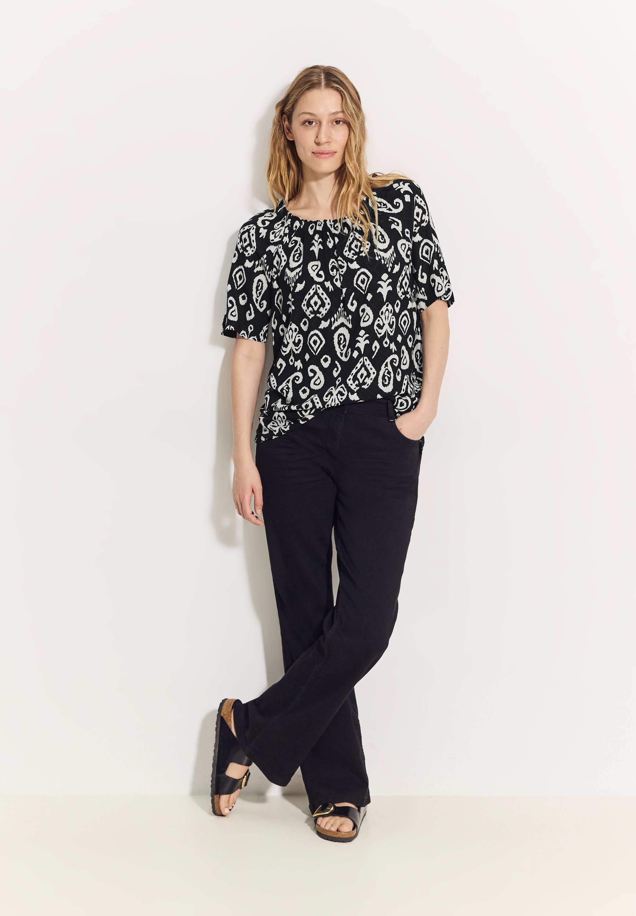 Cecil Carmenbluse, mit Ornament Muster