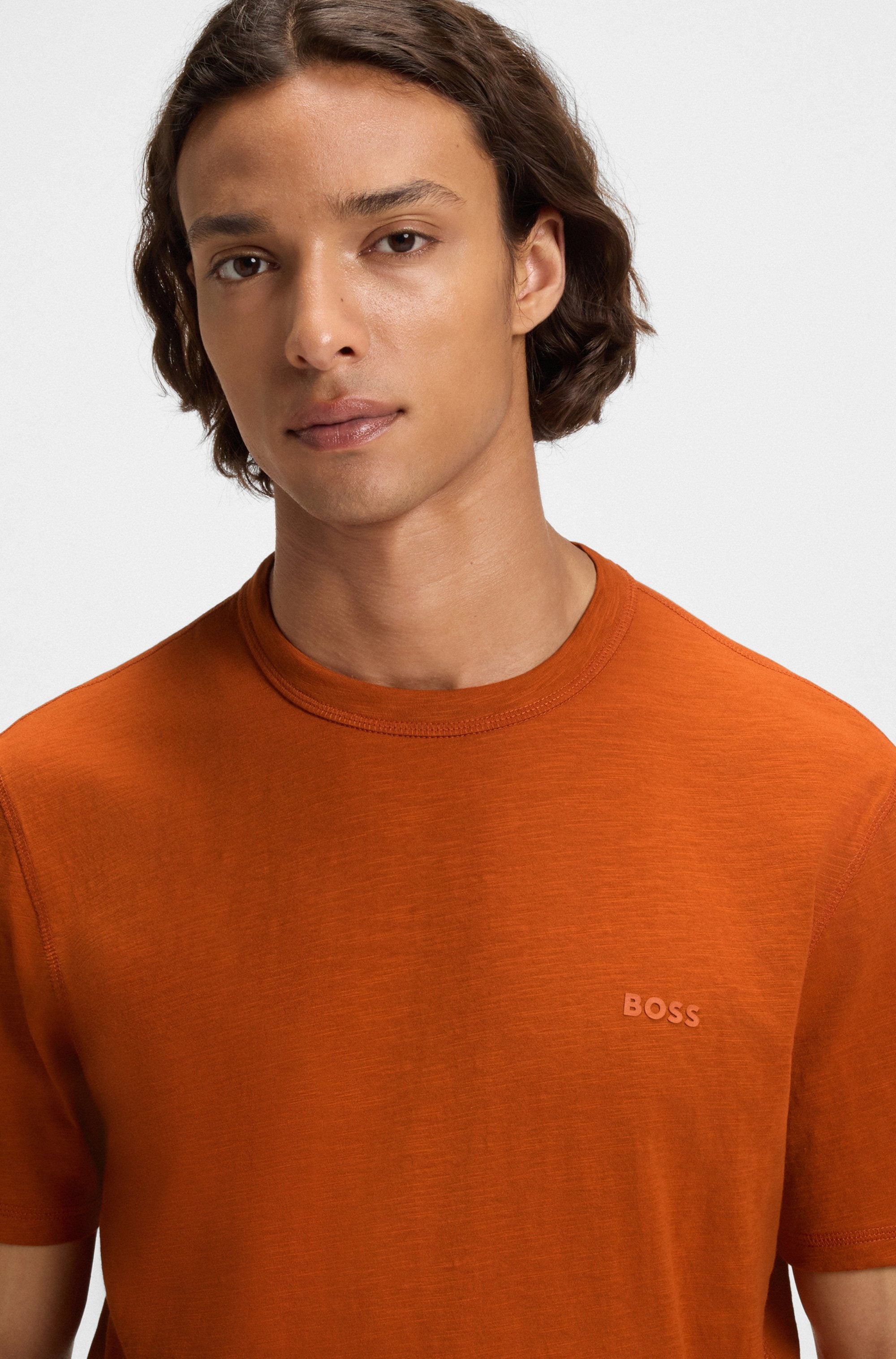 BOSS ORANGE T-Shirt »Tegood Regular Fit« 100% Baumwolle Logo on Chest Rundhals