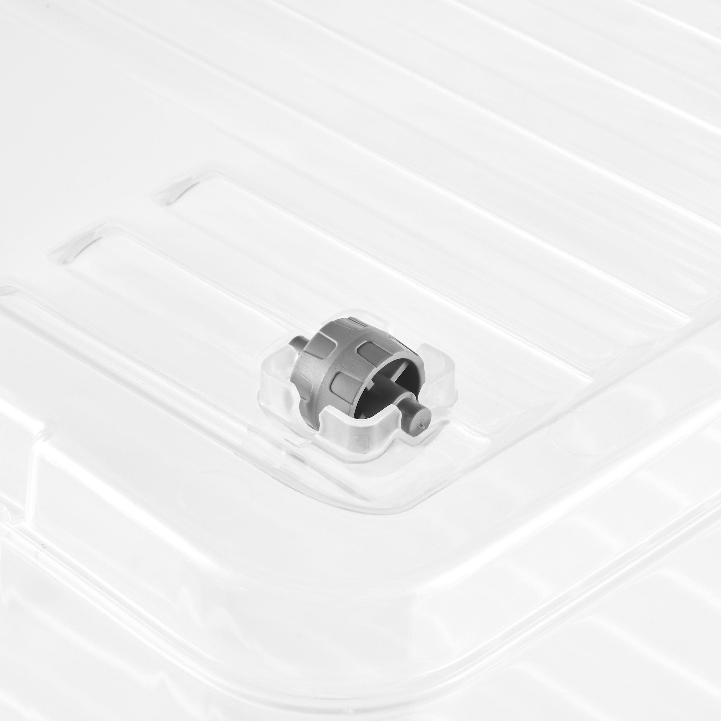 keeeper Aufbewahrungsbox »Clipbox Leo (Set 5 St.) 37 L, 59 x 38 x 24 cm« Schanierclips, Doppelöffnung, 90° drehbare Räder, fixierbarer Deckel