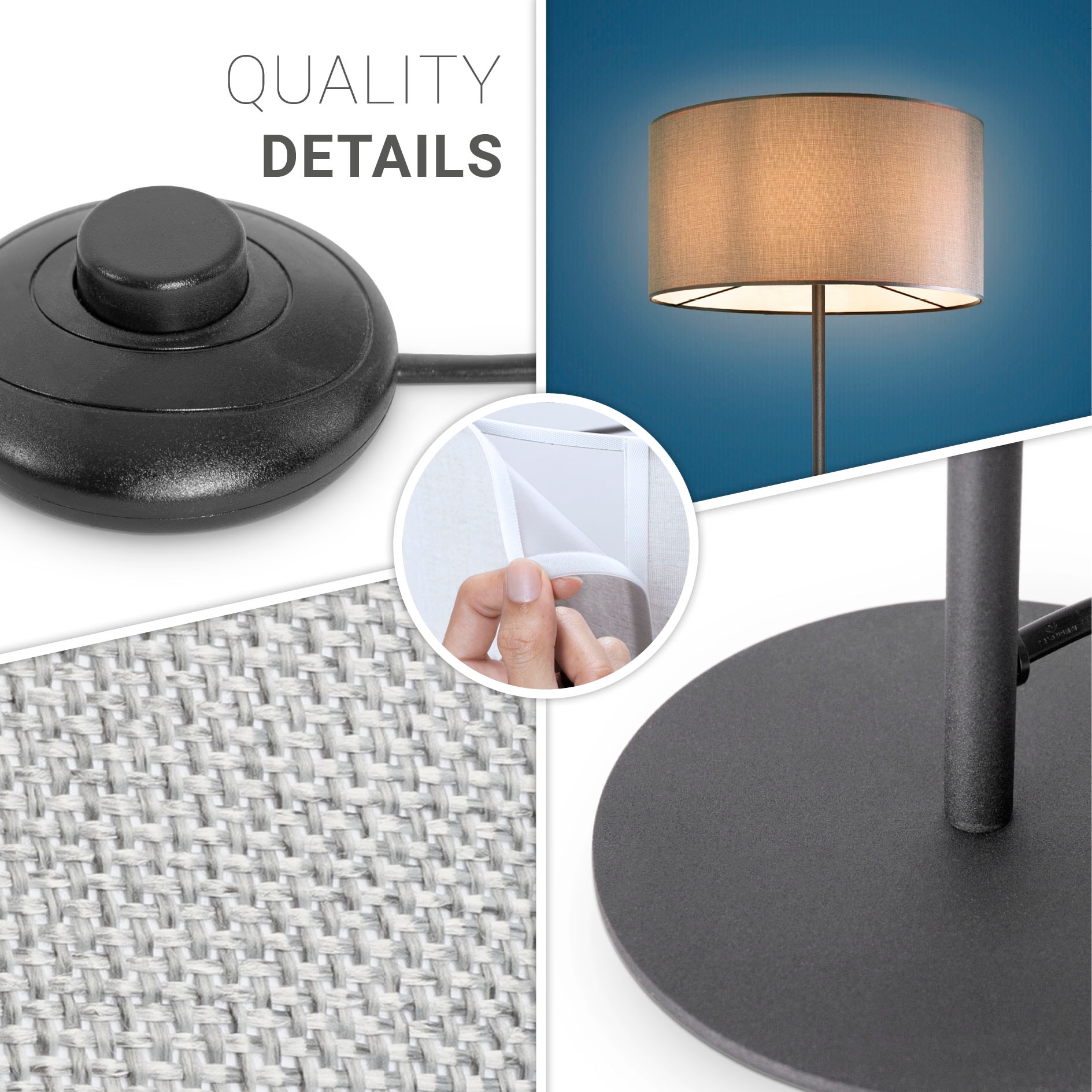 Paco Home Stehlampe »LUCA CANVAS UNI COLOR« E27 Lampenschirm Stoff Wohnzimmer Leselampe Büro E27 Stehlampe Skandi