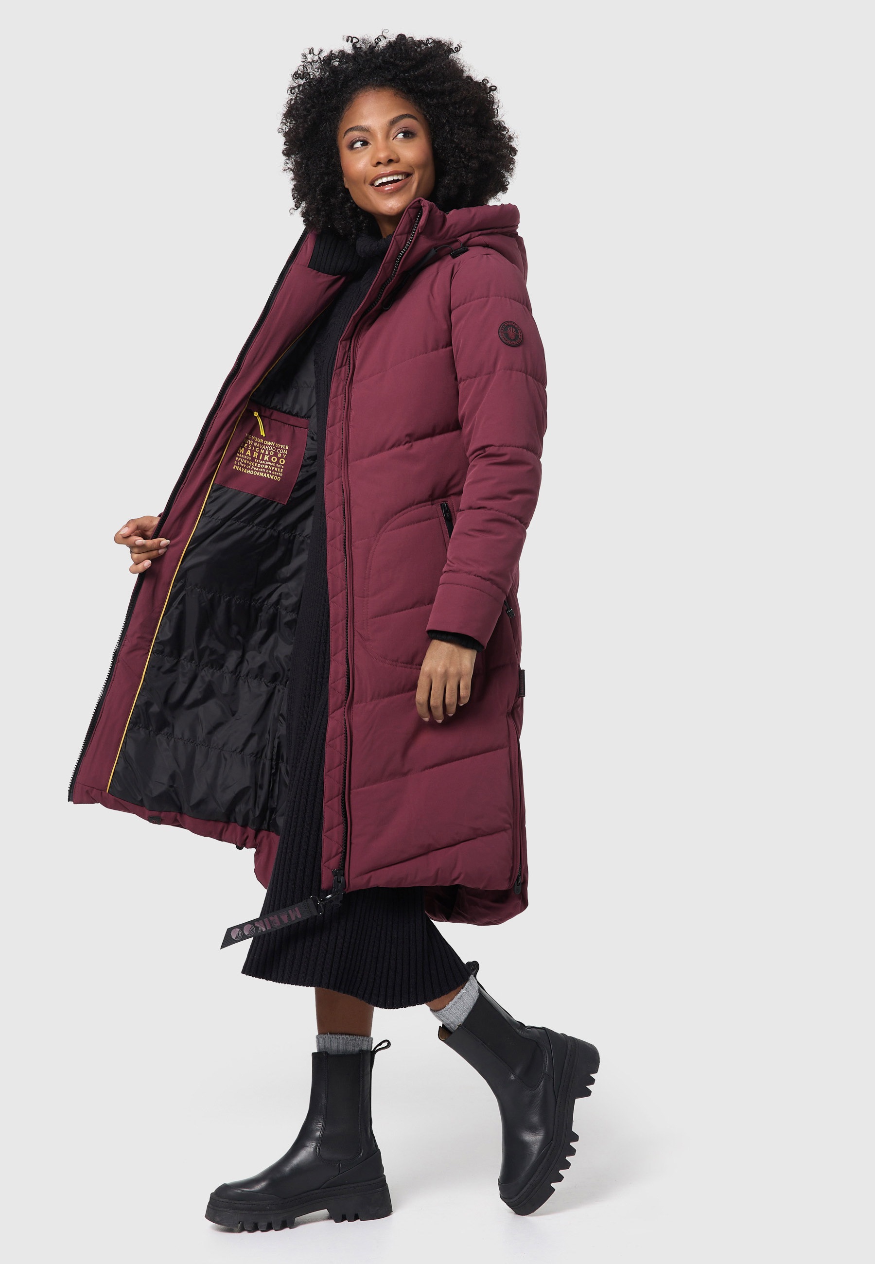 Marikoo Winterjacke »Marikoo Benikoo Damen lange Winterjacke B949«