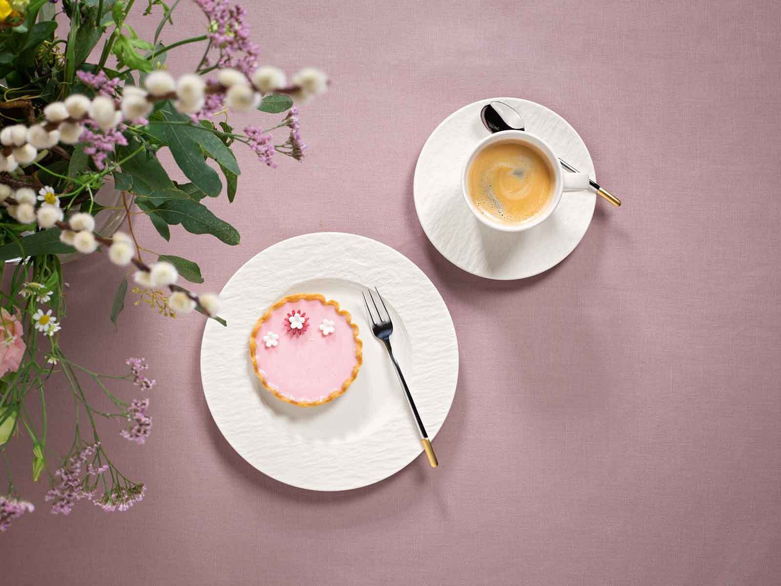 Villeroy & Boch Tasse »Kaffeetasse mit Untertasse Manufacture Rock 150 ml / ø 15,4 cm weiß«