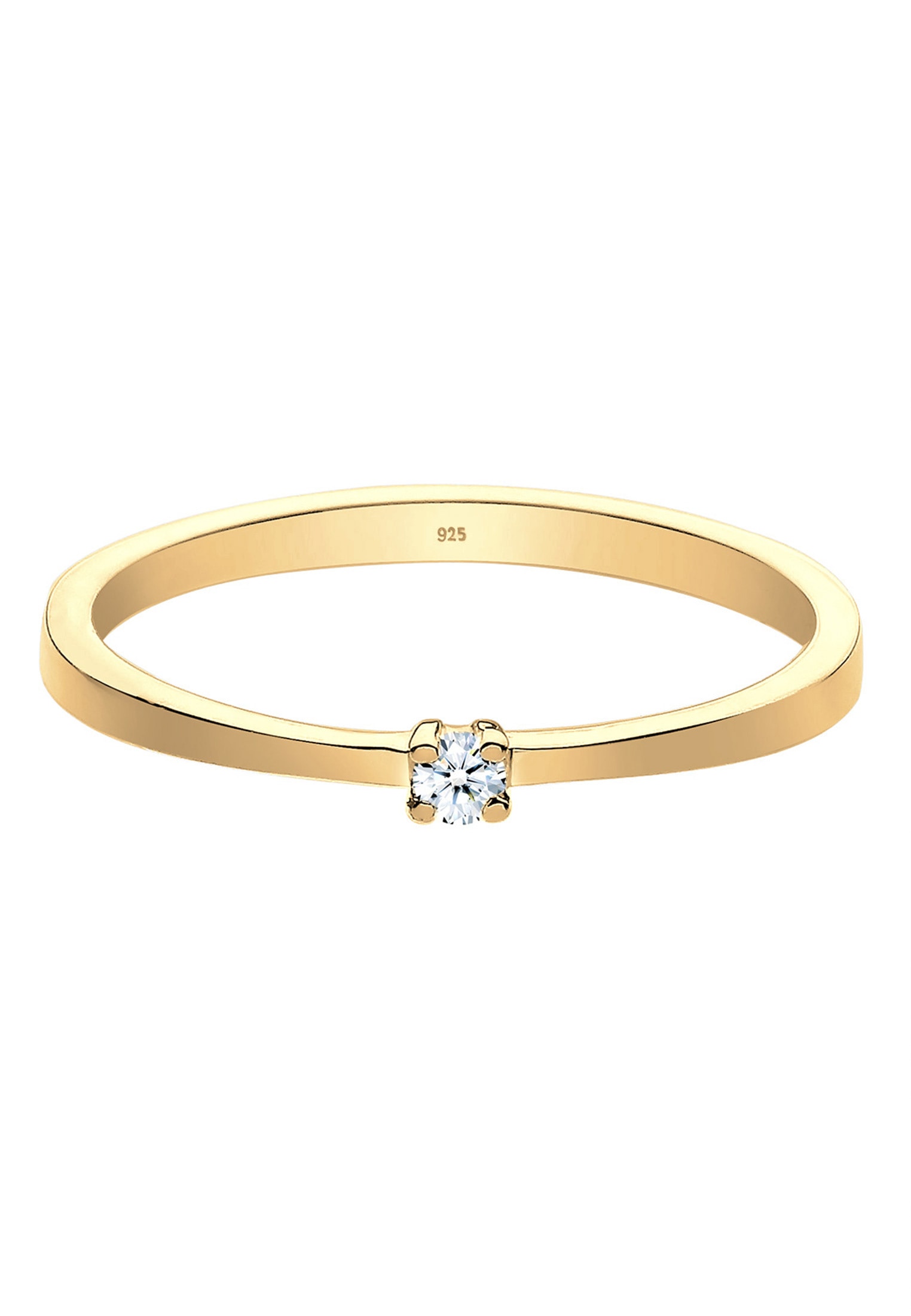 Elli DIAMONDS Verlobungsring »Ring Solitär Diamant Weiß (0.03 ct) 925 Sterling Silber«