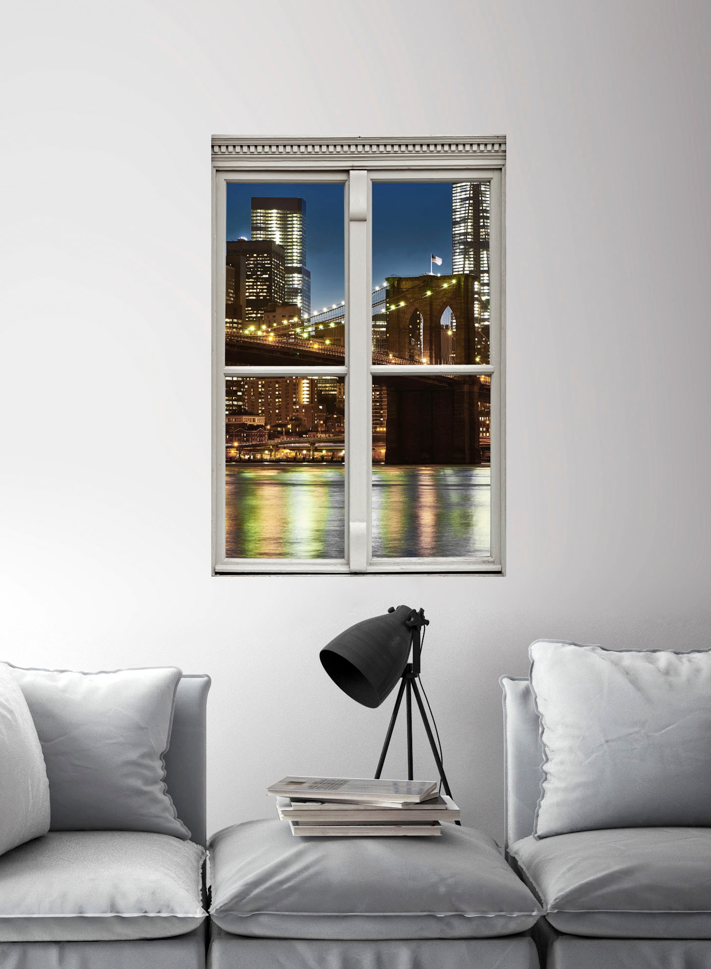 queence Wandsticker »Brücke«, Wandsticker, Wandbild, selbstklebend, 3D, Fenster