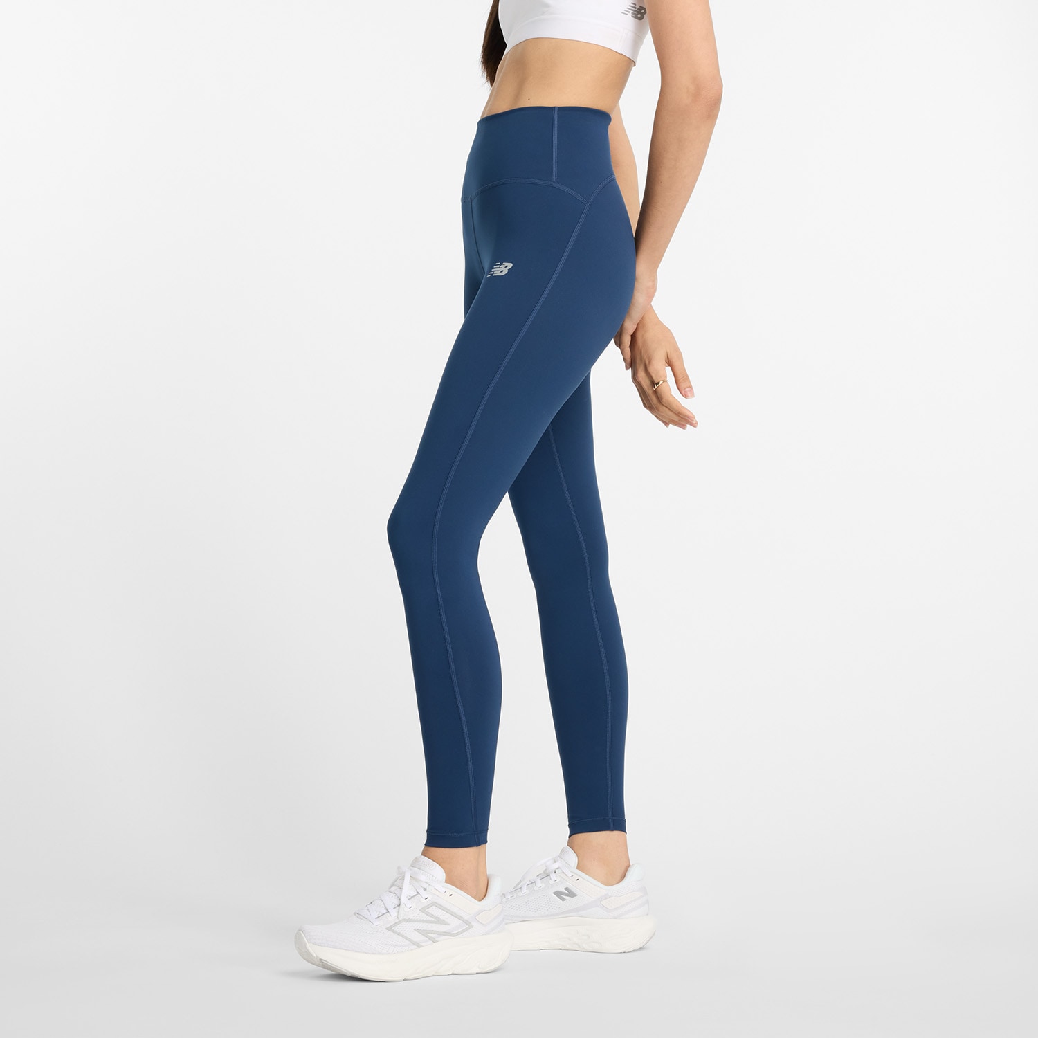 New Balance Lauftights »Sleek High Rise Legging 27"«, mit Label