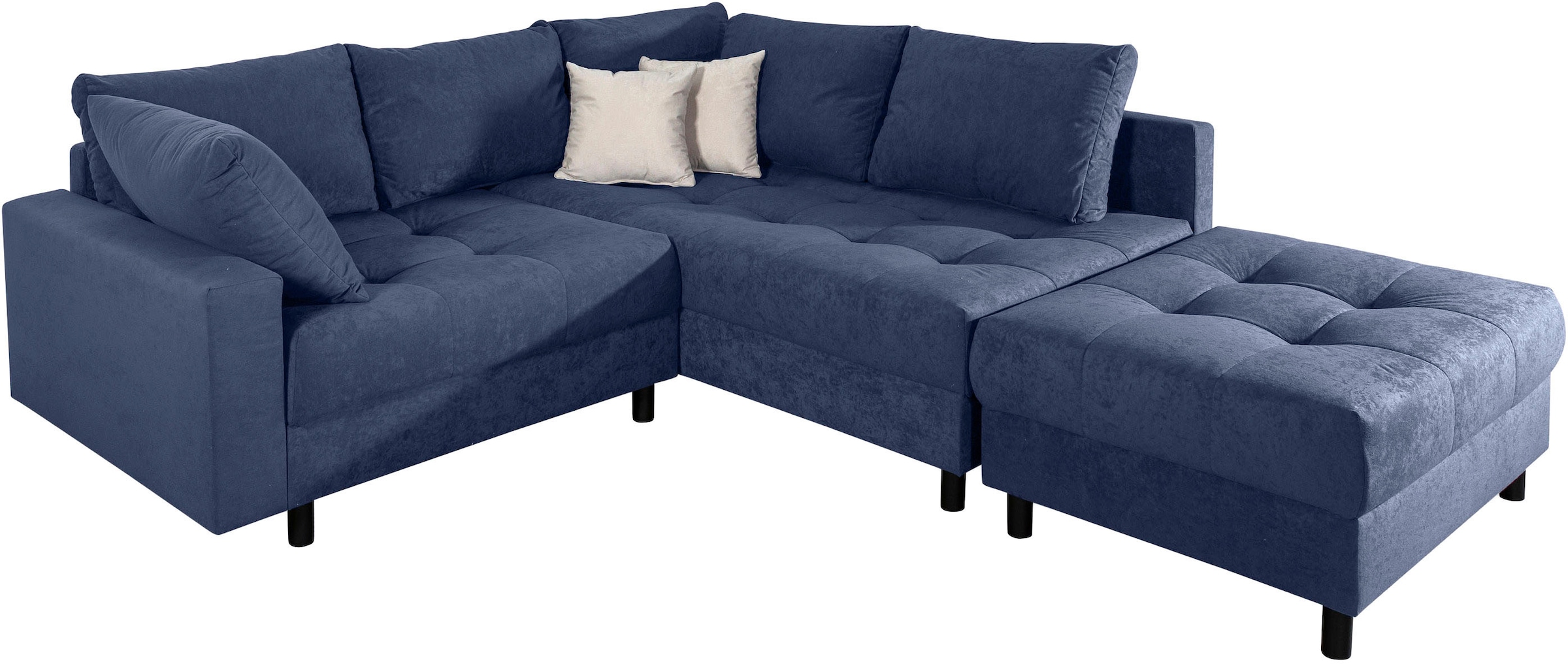 Home affaire Ecksofa »Toni L-Form«, Ottomane beidseitig montierbar, Federkern-Polsterung