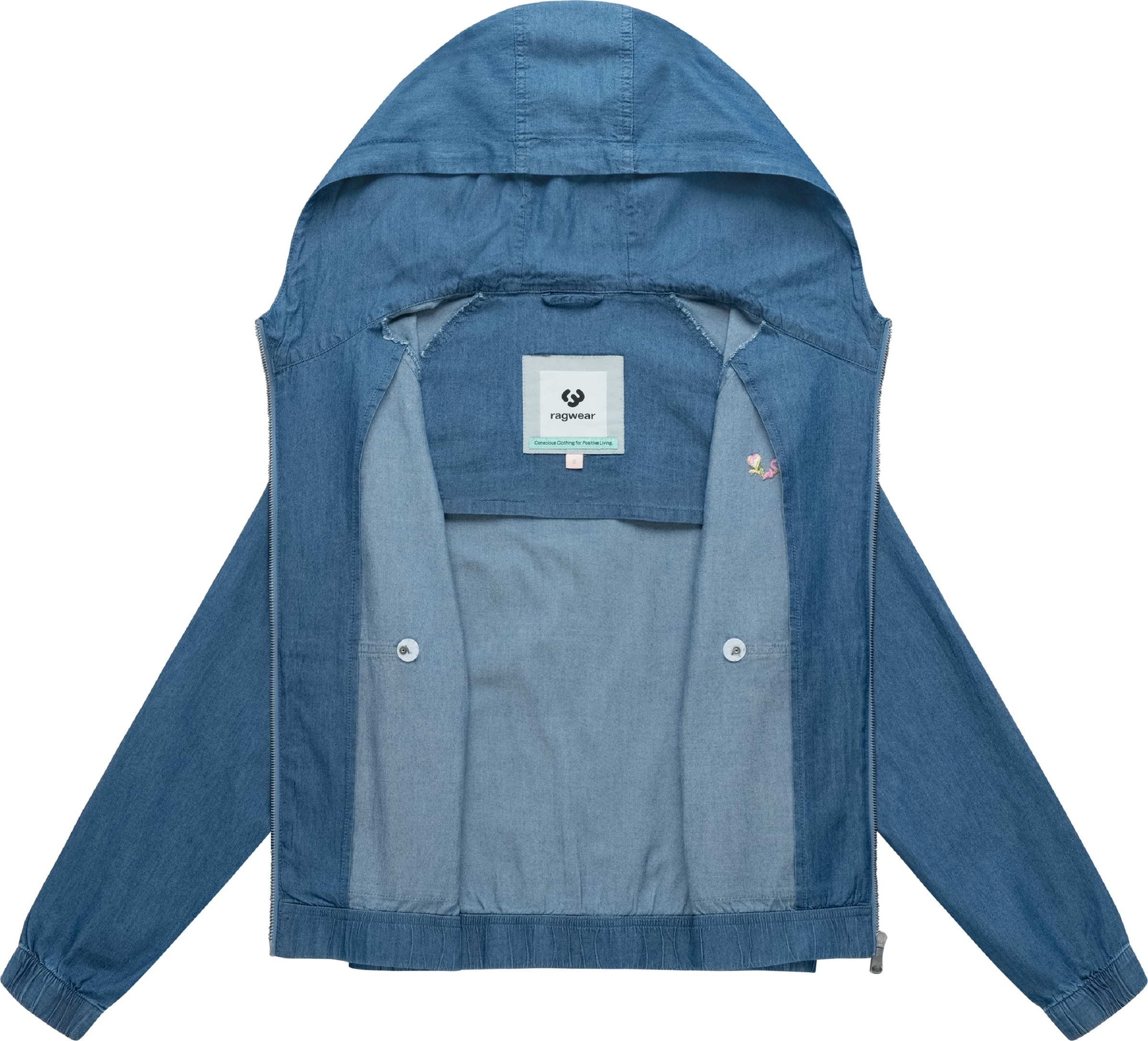 Ragwear Outdoorjacke »Outdoorjacke Anndra Denim« mit Kapuze Übergangsjacke in Jeans-Optik