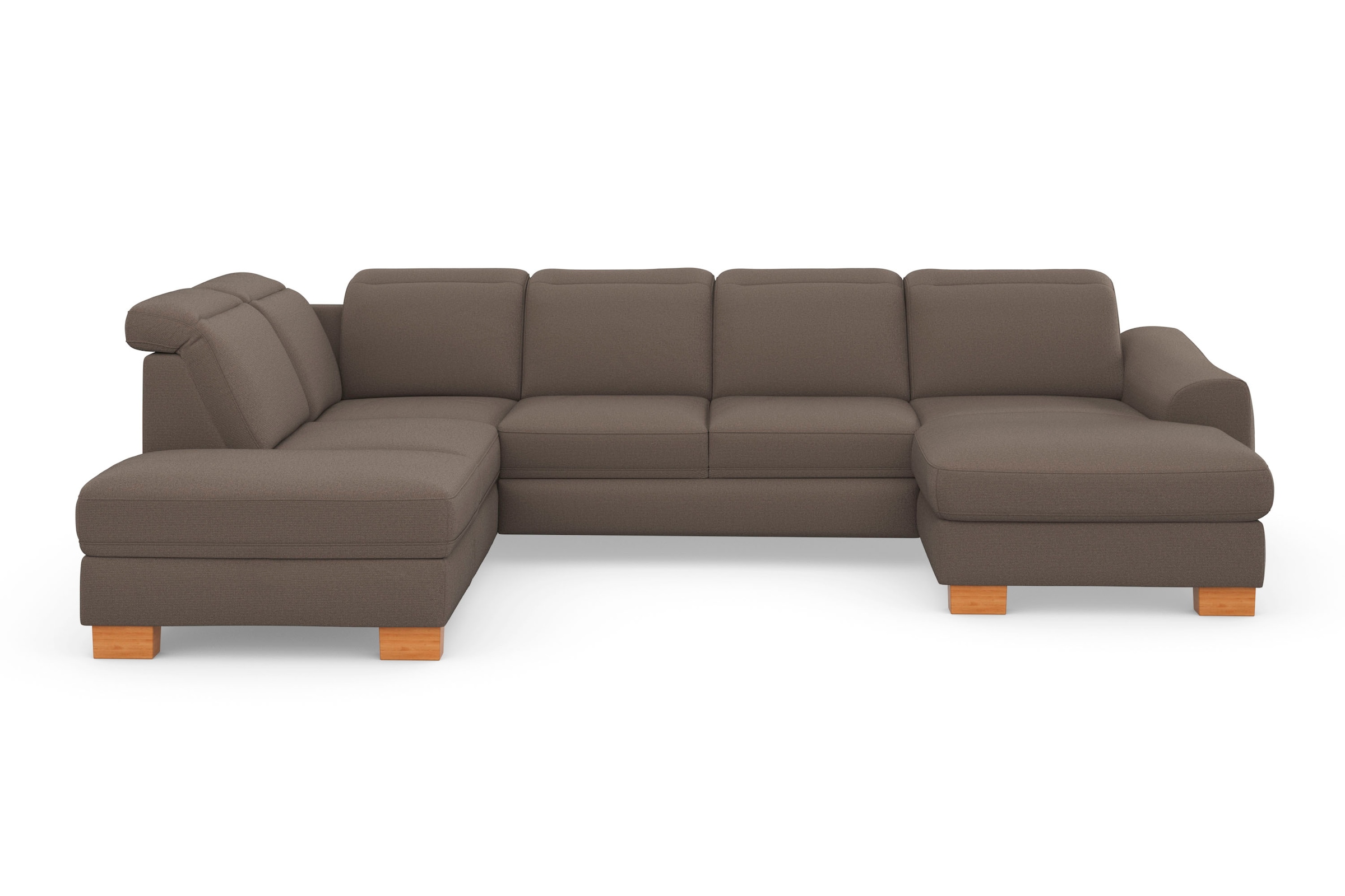 sit&more Wohnlandschaft »Dundee U-Form«, mit Federkern und Massivholzfüßen, wahlweise mit Kopfteilverstellung