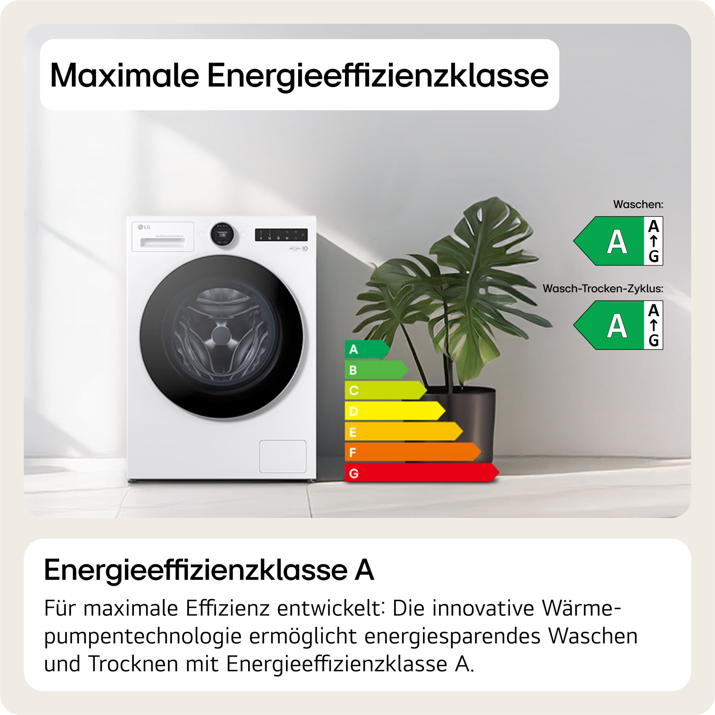 LG Waschtrockner »HPWD096C« X-Serie 9 kg /6 kg 70 dB(A) Easy-Touch Drehregler, Wärmepumpe, TurboWash+Dry, AI Wash+Dry
