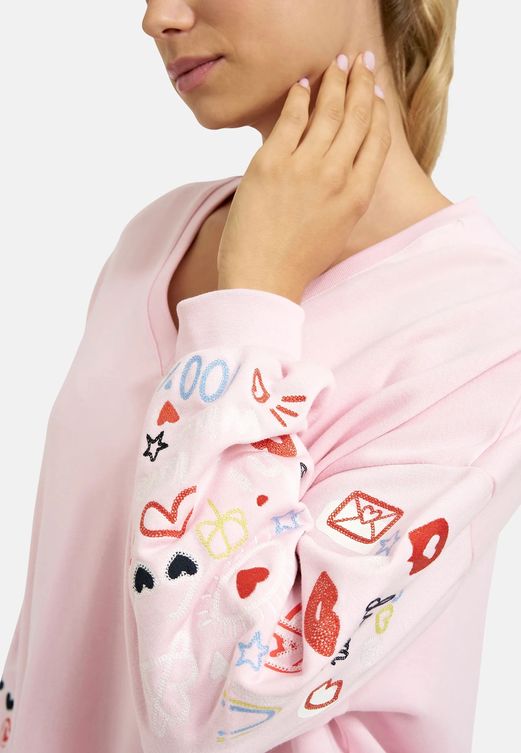 Smith & Soul Sweatshirt , mit V-Ausschnitt, Oversize, bestickt
