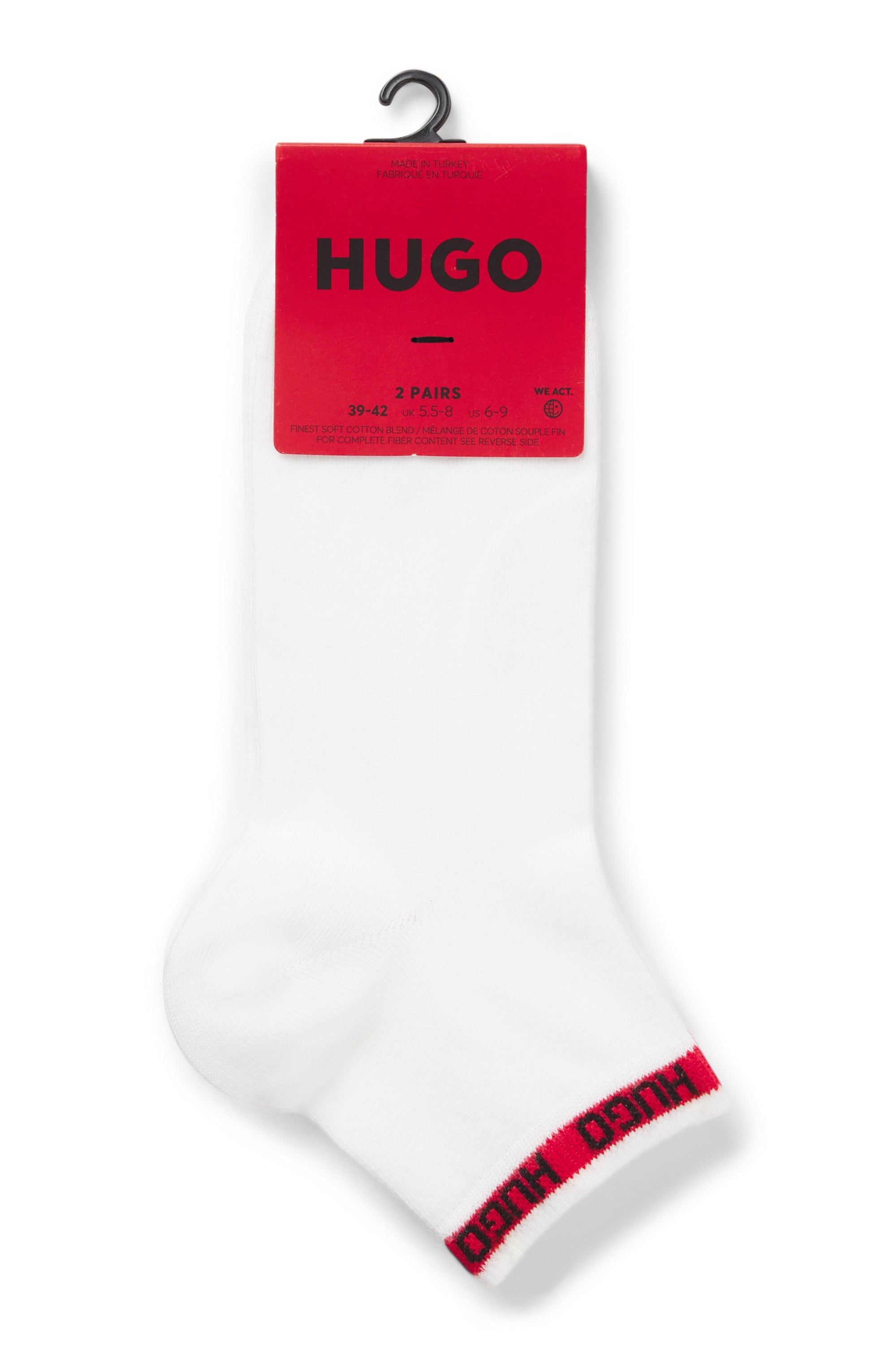HUGO Underwear Freizeitsocken »2P SH TAPE CC 102« Packung, 2er-Pack,  mit HUGO-Logoschriftzügen