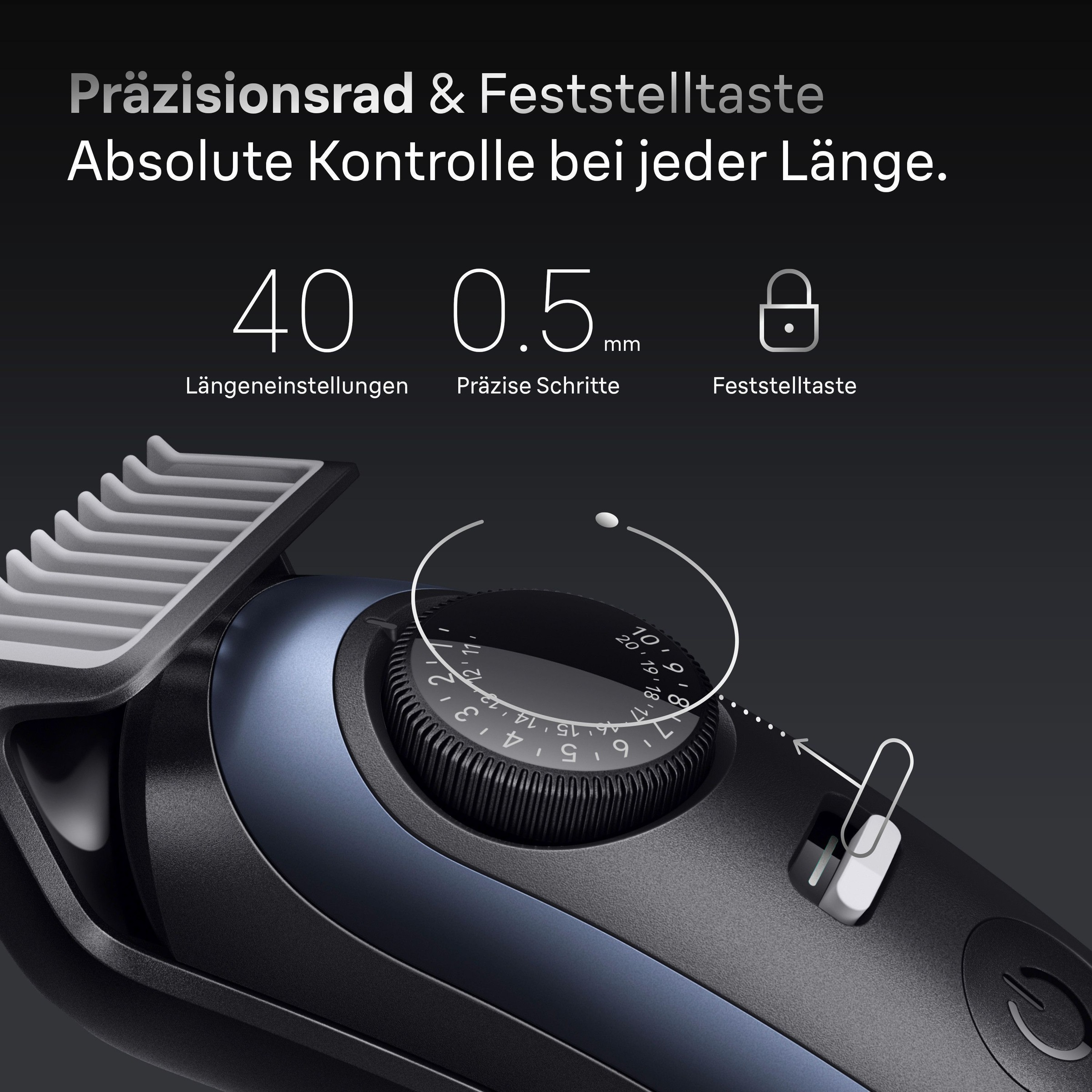 Braun Haarschneider »Barttrimmer BT7520«, bis zu 120 Min Akkulaufzeit, 40 Längeneinstellungen, wasserdicht