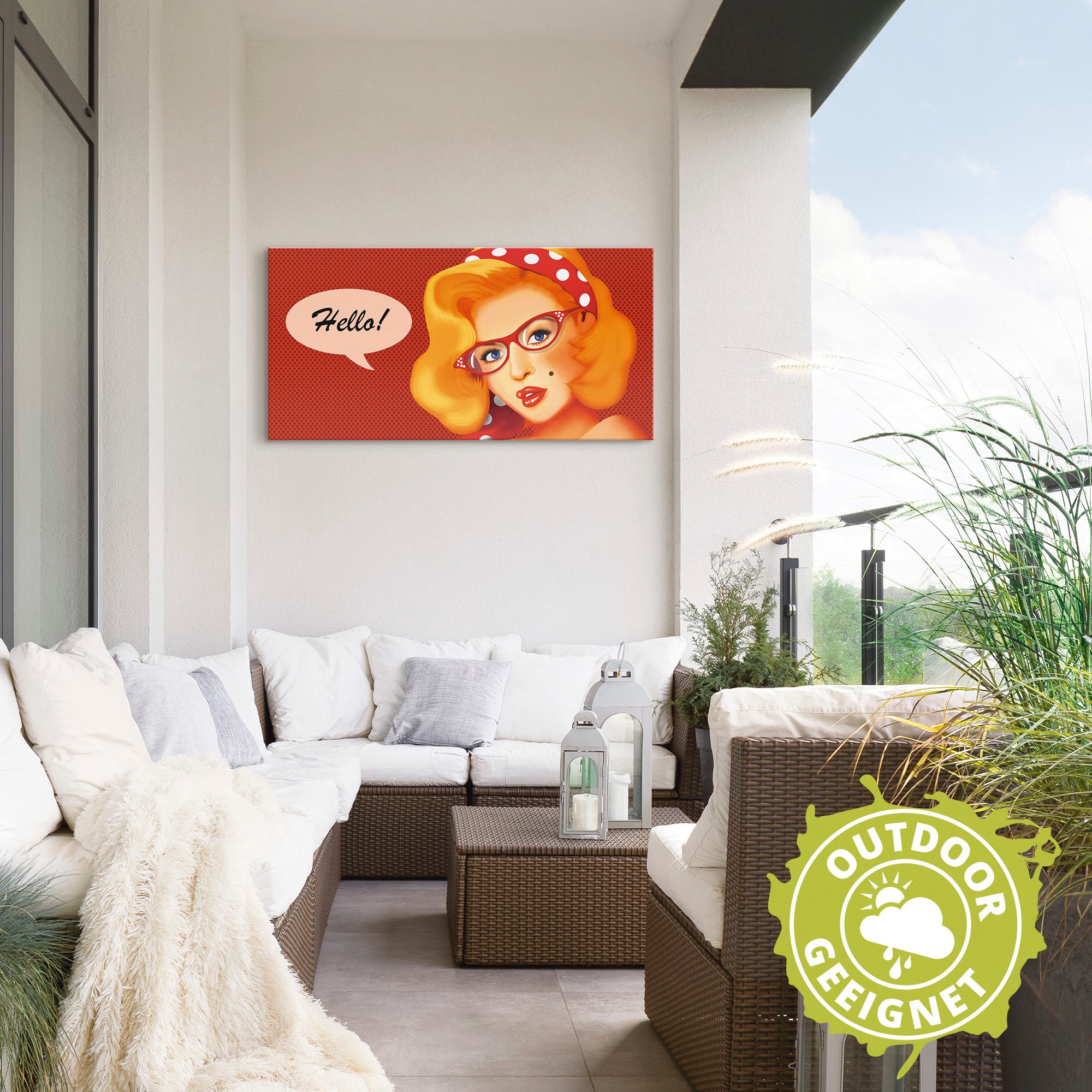 Artland Wandbild »Freundliches Hallo«, Frau, (1 St.), als Alubild, Leinwandbild, Wandaufkleber oder Poster in versch. Größen