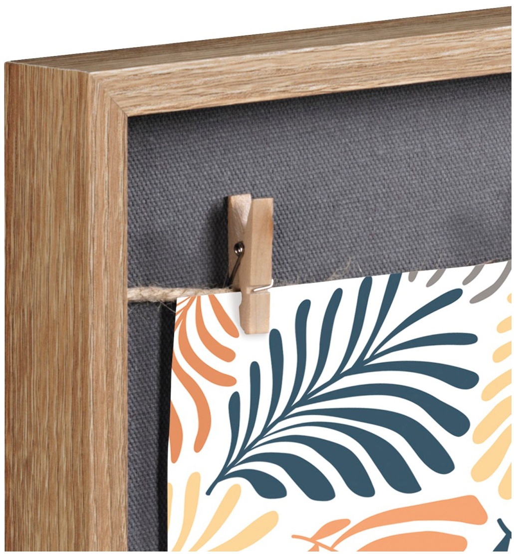 Hama Bilderrahmen »Fotorahmen Muro MDF mit Klammern Eiche Wandgestaltung« FSC-zertifiziert, Klammern, Wanddeko, individuell gestaltbar