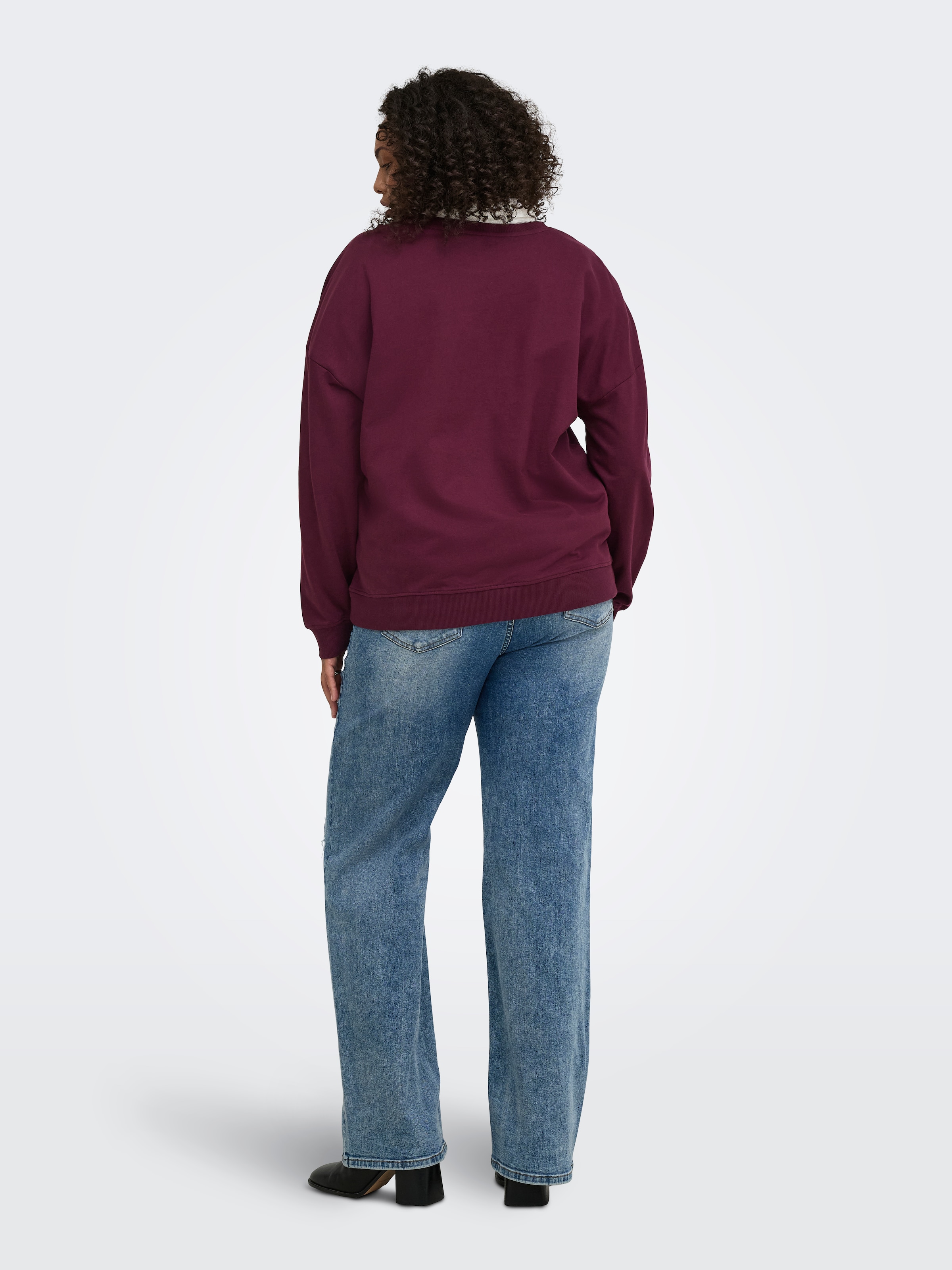 ONLY CARMAKOMA Sweatshirt »CARLEONORA L/S O-NECK BLOUSE JRS BF«, Baumwolle, regular fit
