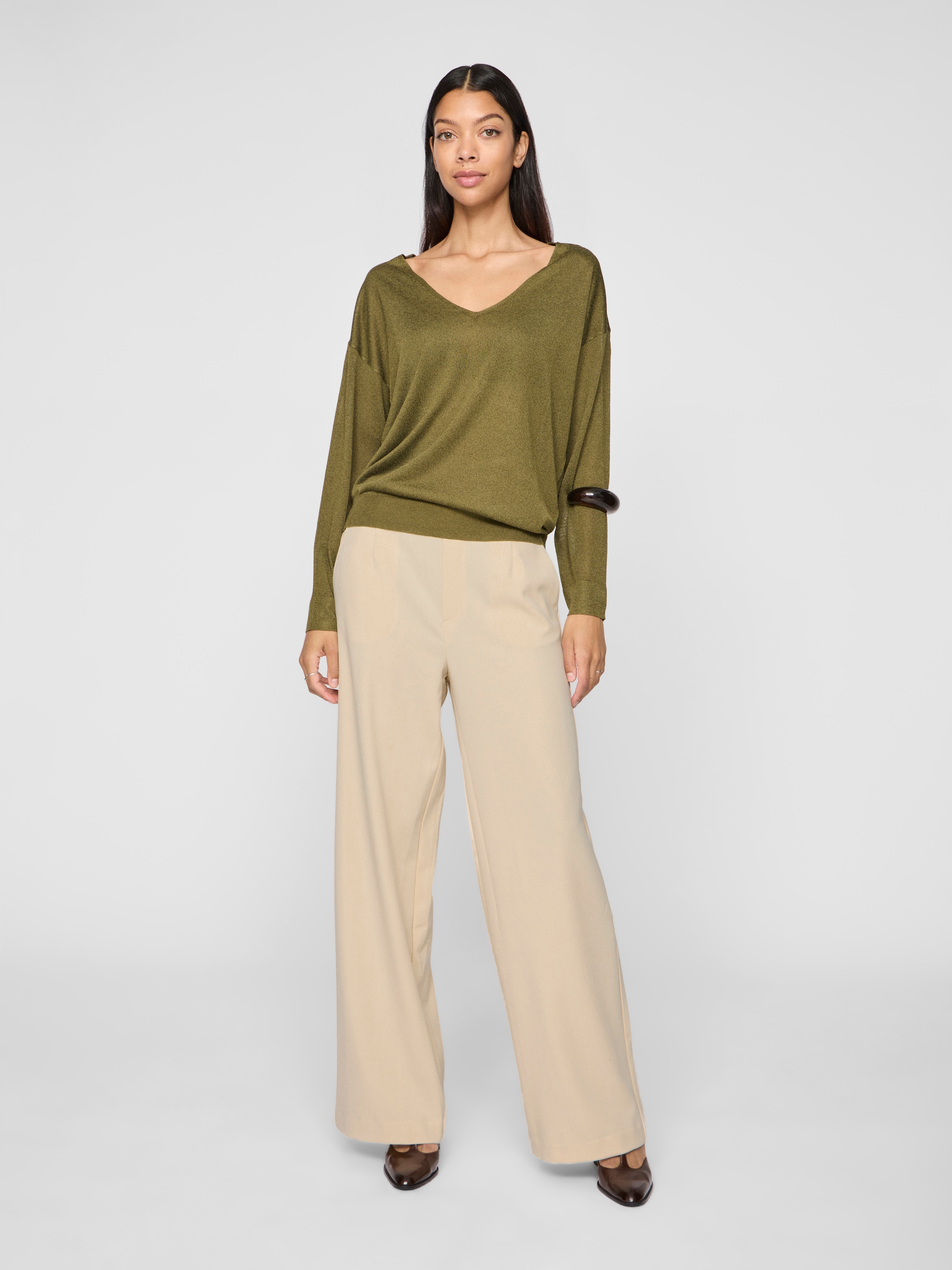 Vila Anzughose »VIVARONE HW WIDE PANT - NOOS«  Materialmix, slim fit