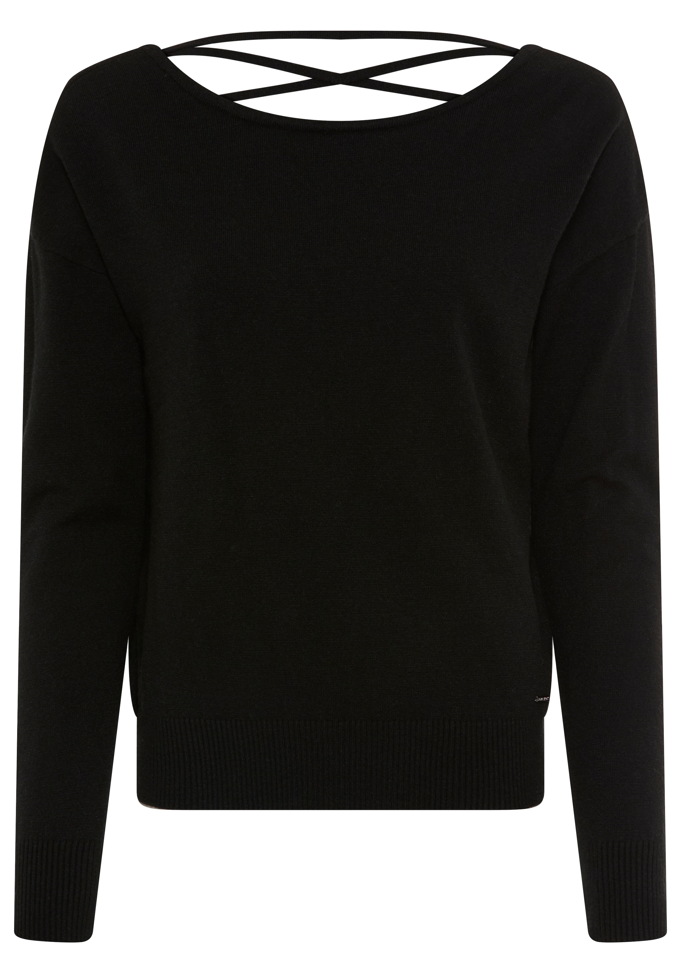 Laura Scott Strickpullover softer Übergangsstrick mit femininen Schnürdetails