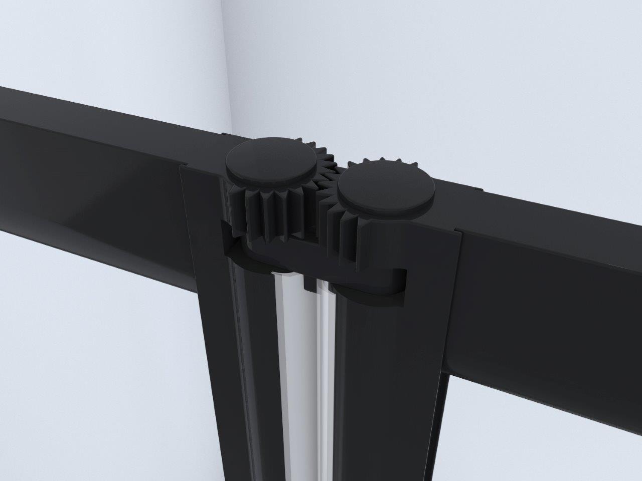 Marwell Badewannenfaltwand »Black Light« 3-flügelig, einklappbar, mattschwarzer Aluminiumrahmen