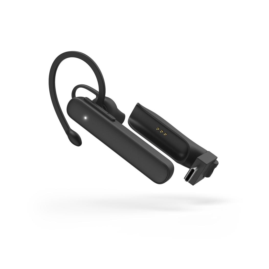 Hama Headset »Mono-Bluetooth®-Headset mit Ladestation, kabellos, Multipoint« Echo Noise Cancellation | Sprachsteuerung | Stummschaltung filtert und unterdrückt Umgebungsgeräusche, incl. Ladestation