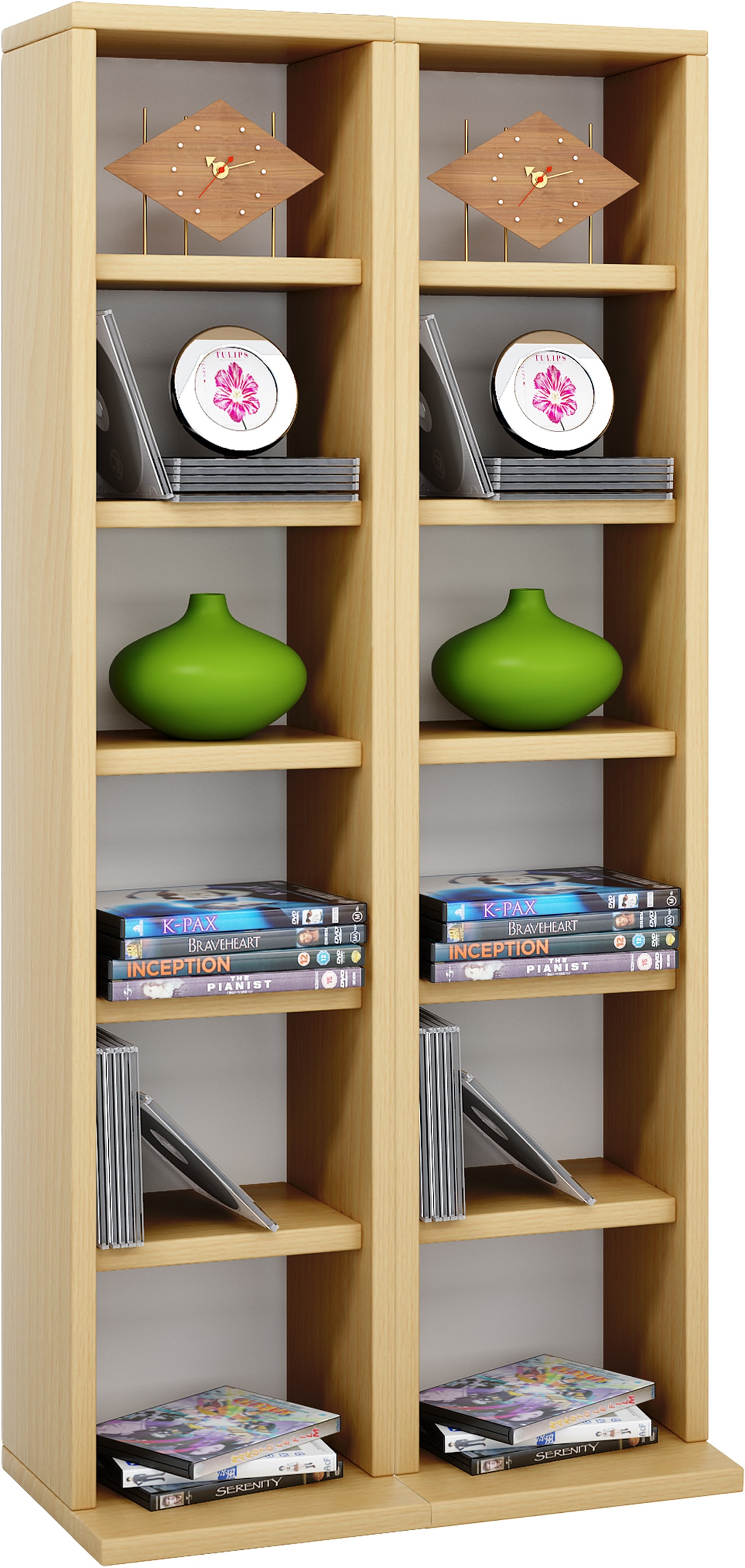 VCM Media-Regal "Holz CD DVD Stand Regal Schrank Ständer Milano" 1 Stk. tlg.