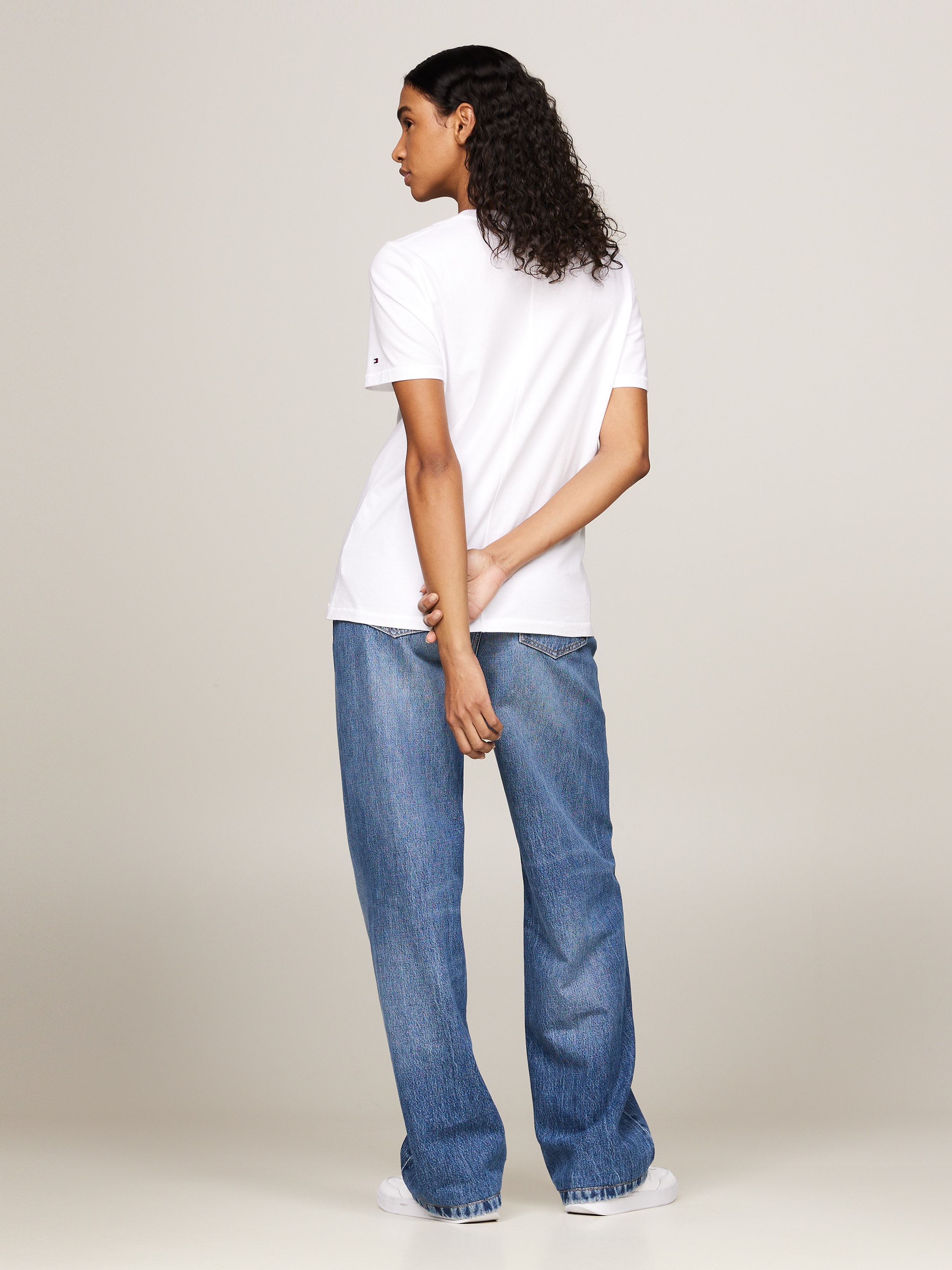 Tommy Hilfiger Kurzarmshirt »REG SCRIPT C-NK SS«, mit Tommy Hilfiger Script Logo-Schriftzug