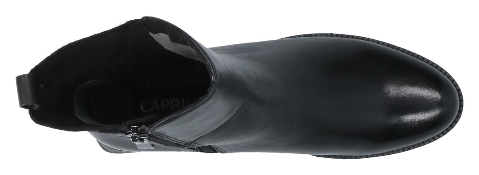 Caprice Chelseaboots, Blockabsatz, Stiefelette, Komfortschuh mit breitem Stretcheinsatz