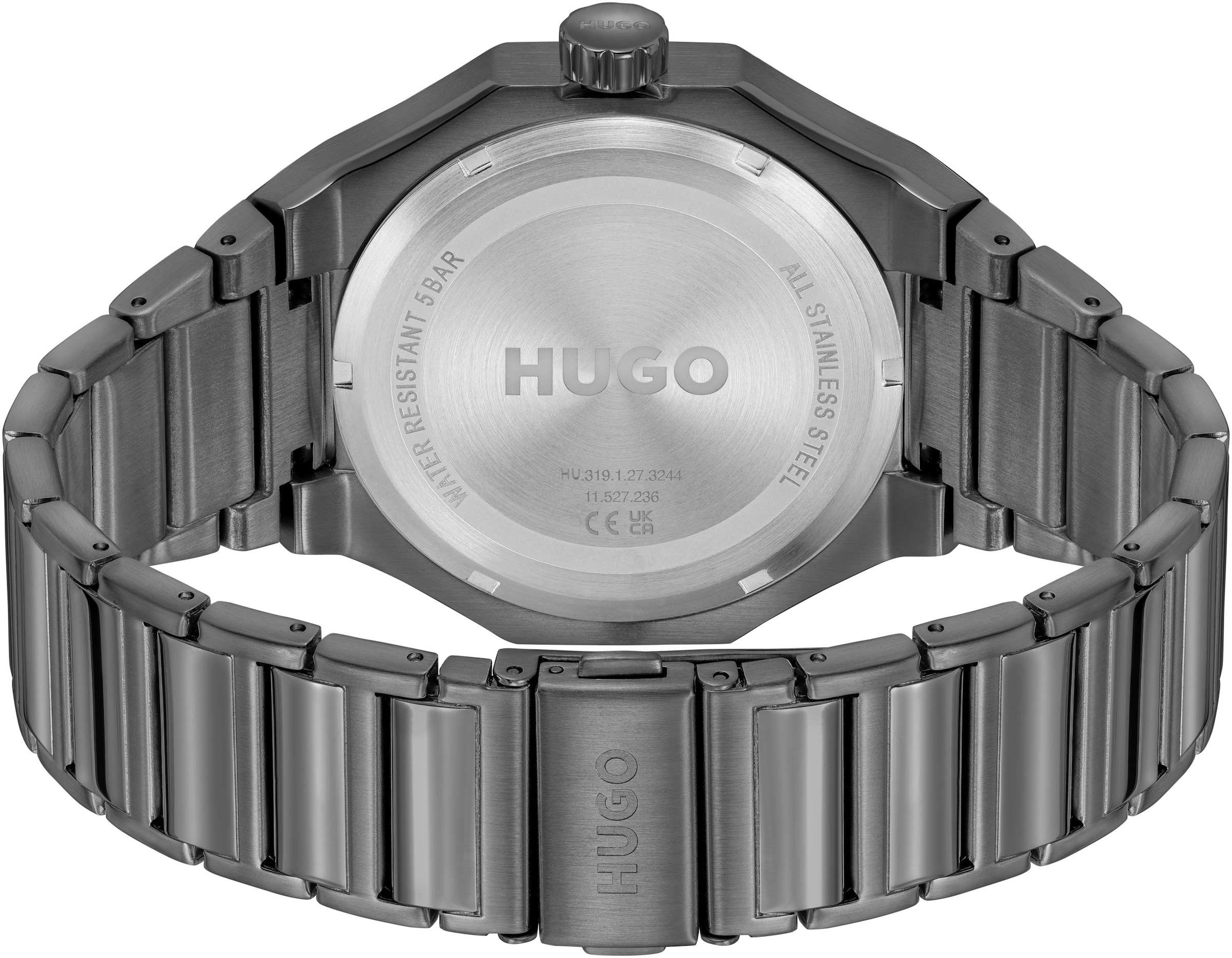 HUGO Multifunktionsuhr »#GRAIL SKELETON«, Armbanduhr, Quarzuhr, Herrenuhr, Datum, Edelstahlarmband