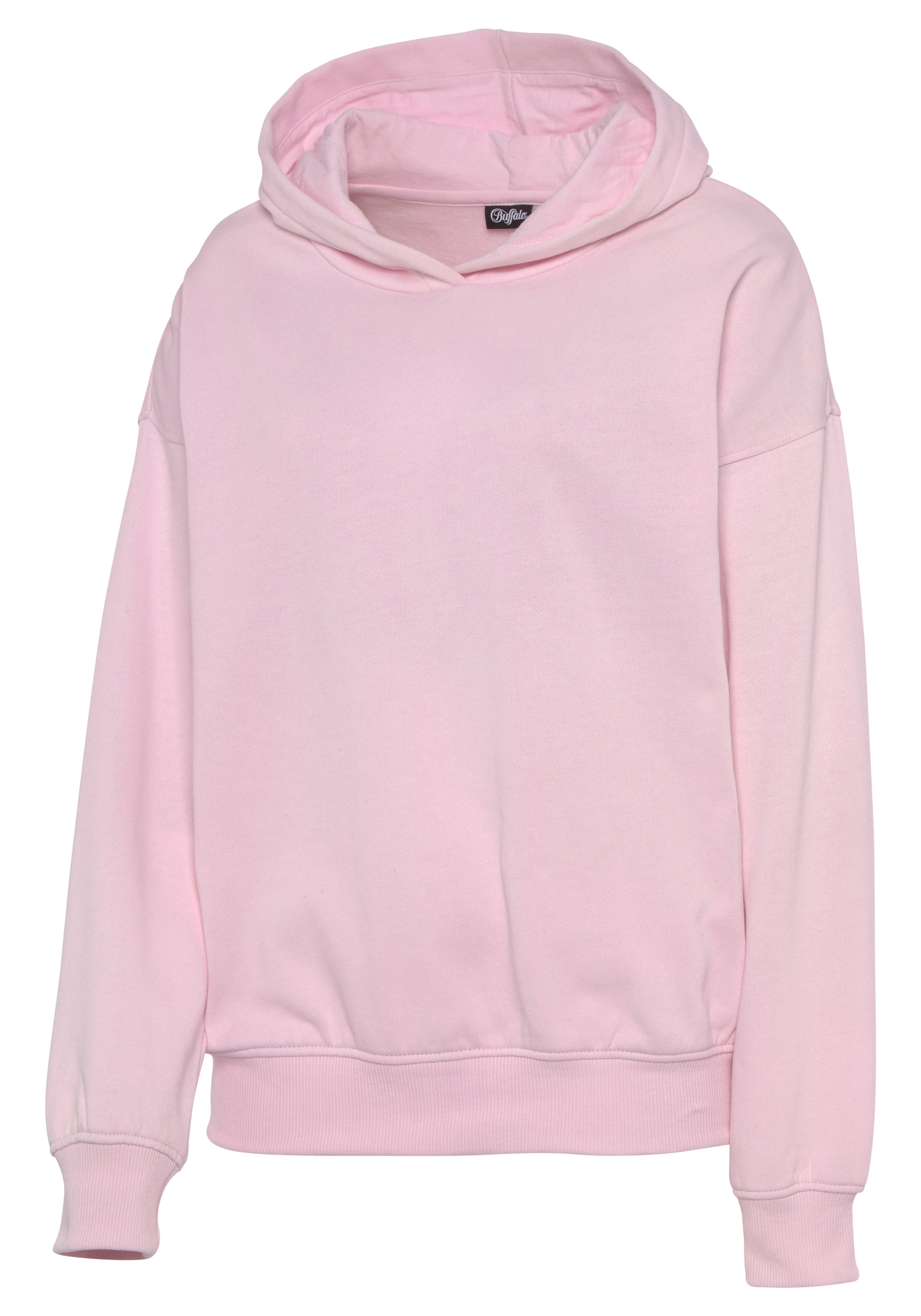 Buffalo Hoodie, Kapuzensweatshirt mit Rückenprint und Rippbündchen, Loungewear