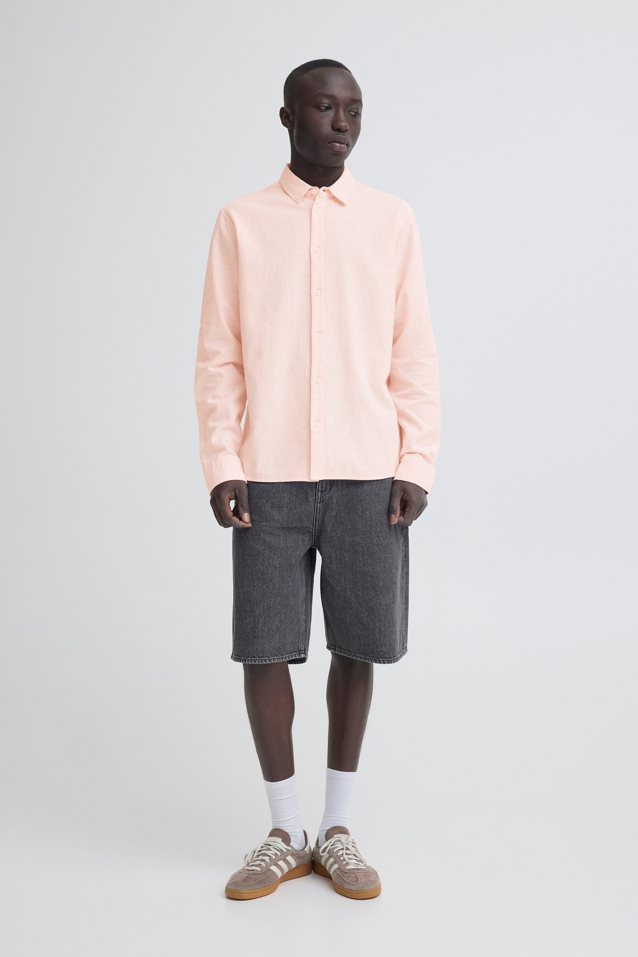 Blend Langarmhemd »BHABAN SHIRT PP NOOS« mit normalem Hemdkragen, Regular Fit, in Leinenoptik