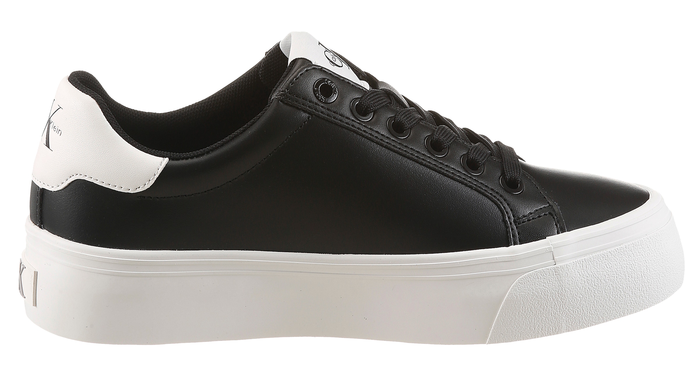 Calvin Klein Plateausneaker »VULC FLATFORM LACEUP LOW LTH«  Schnürschuh, Halbschuh, Freizeitschuh mit seitlichem Logoschriftzug