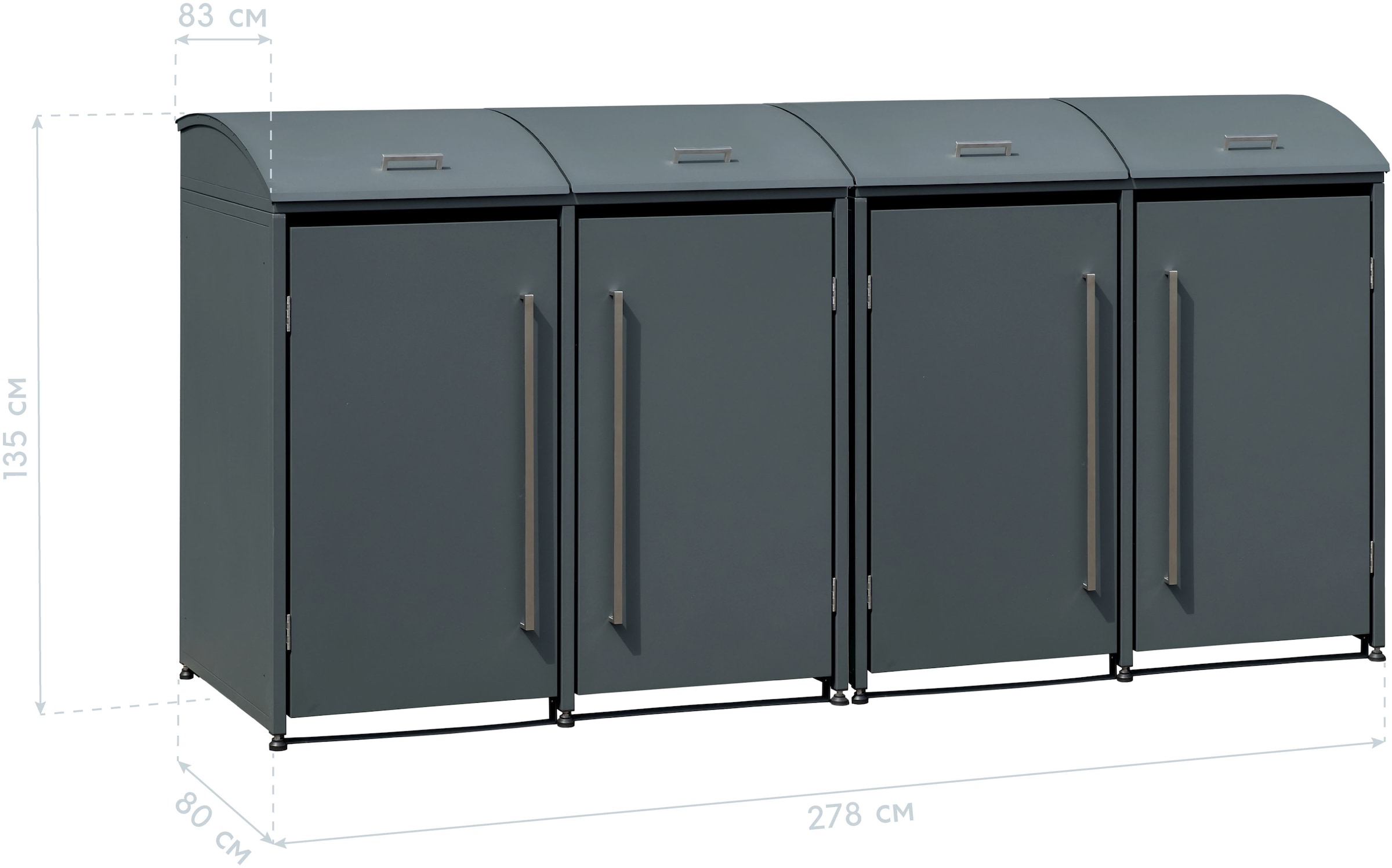 WESTMANN Mülltonnenbox »Moderna 4« Platz für 4 Mülltonnen je 240 L, BxHxT: 278x83x135 cm